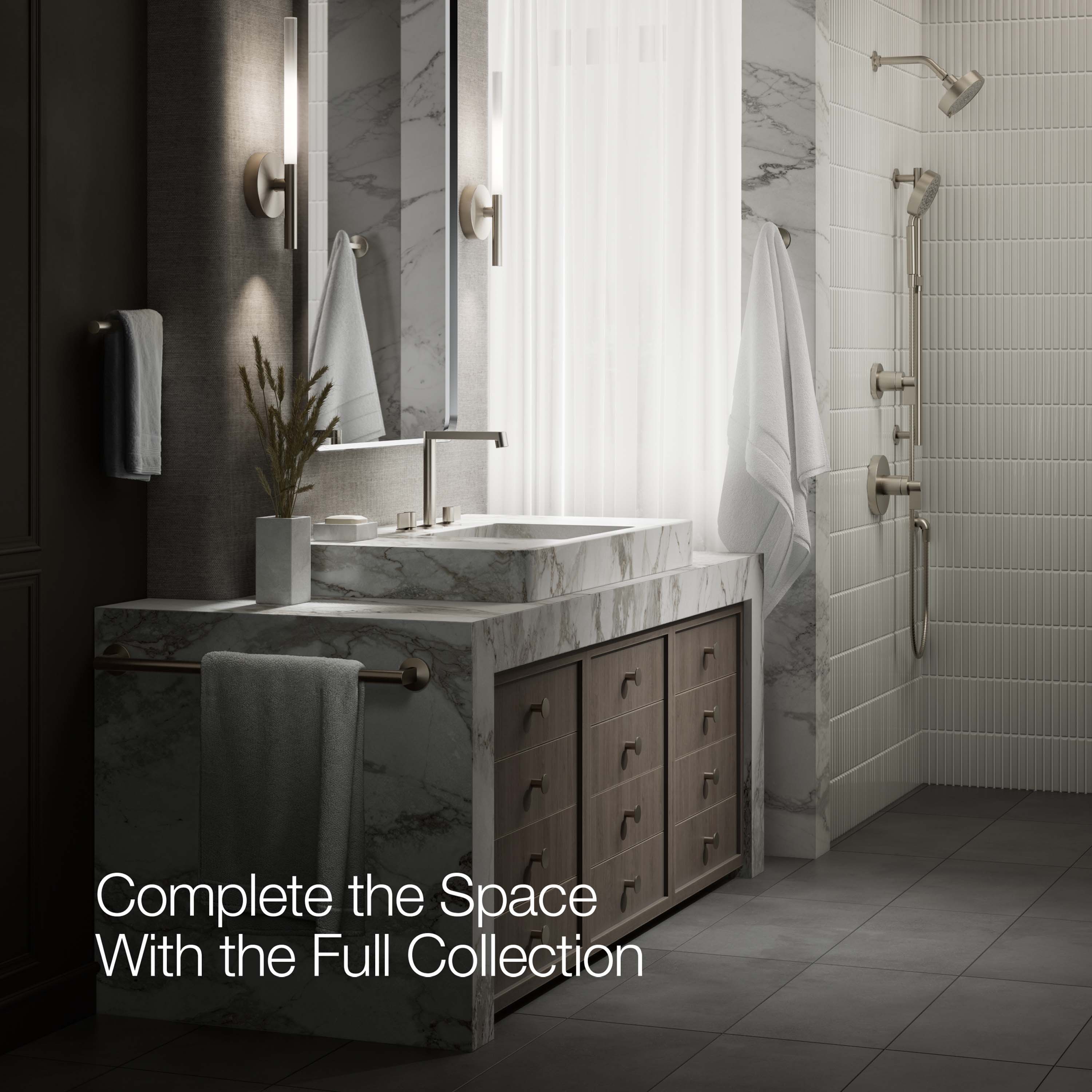 Manija de Grifo de Lavabo de Baño de 2 Manijas en Níquel Cepillado Brillante KOHLER K-77974-4-BN