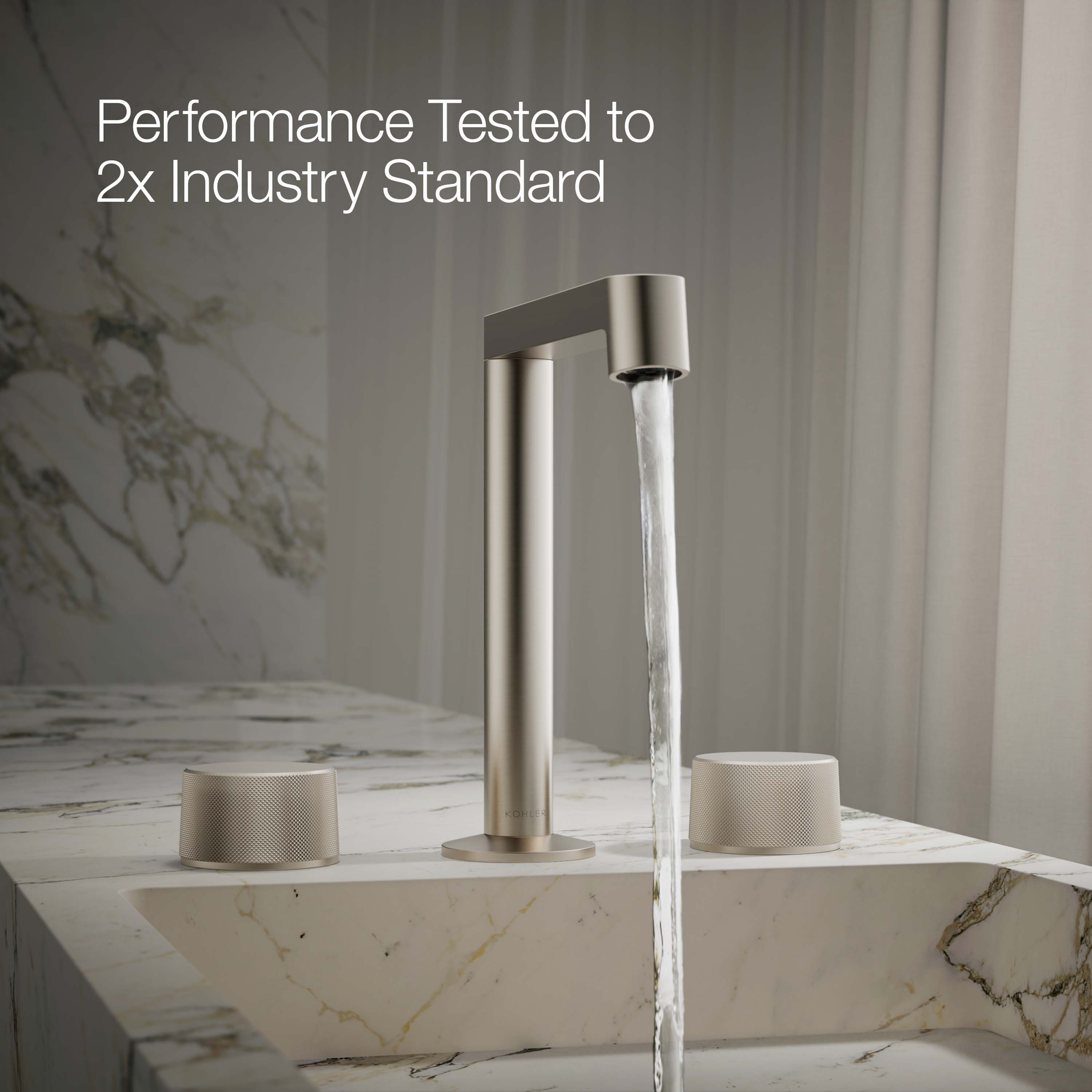 Manijas de Grifo para Lavamanos de Baño de Doble Mango en Níquel Cepillado Vibrante KOHLER Components 2 -Handle K-77974-8-BN