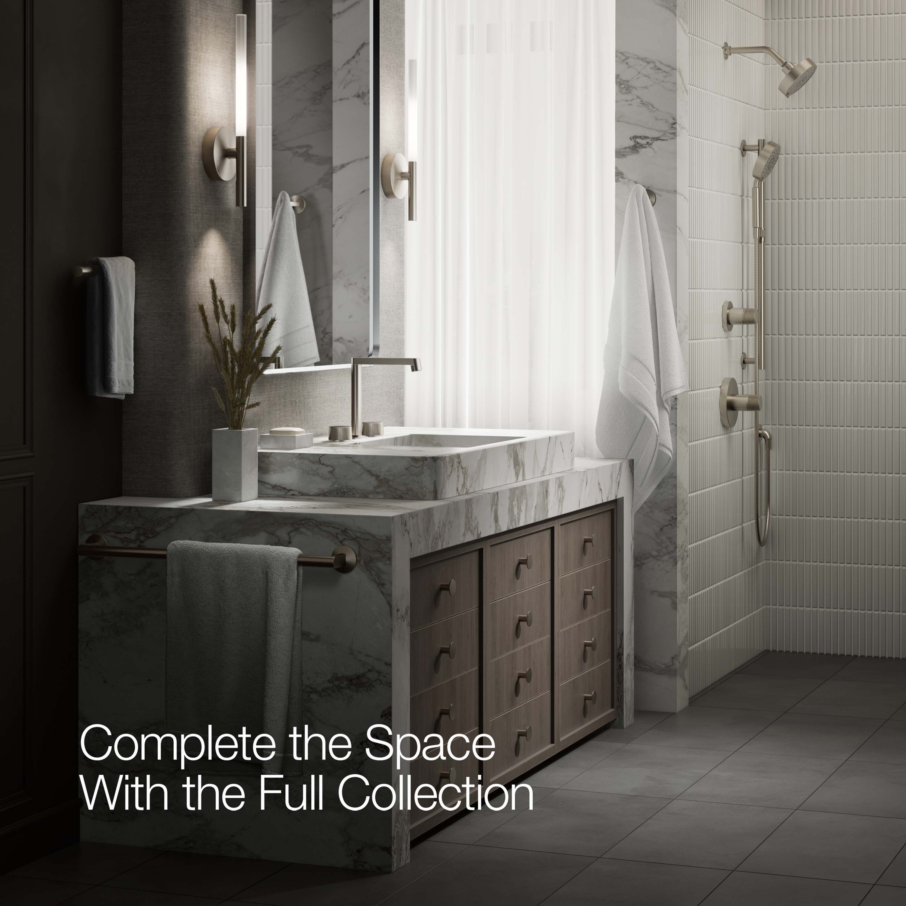 Manijas de Grifo para Lavamanos de Baño de Doble Mango en Níquel Cepillado Vibrante KOHLER Components 2 -Handle K-77974-8-BN