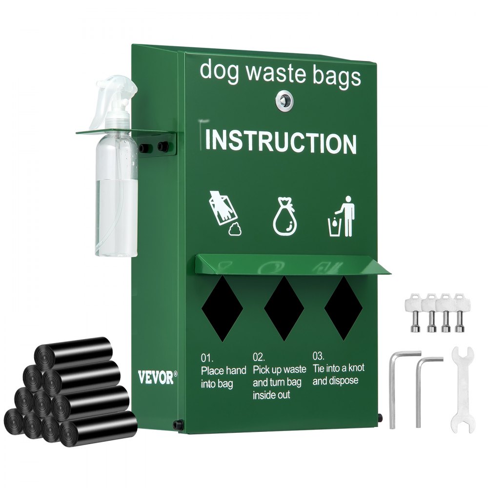 Dog Waste Station Bag Dispenser with 600 Bags Lockable Dog Poop Bag Holder - GFBZDFPQDXG0YQ2UFV0