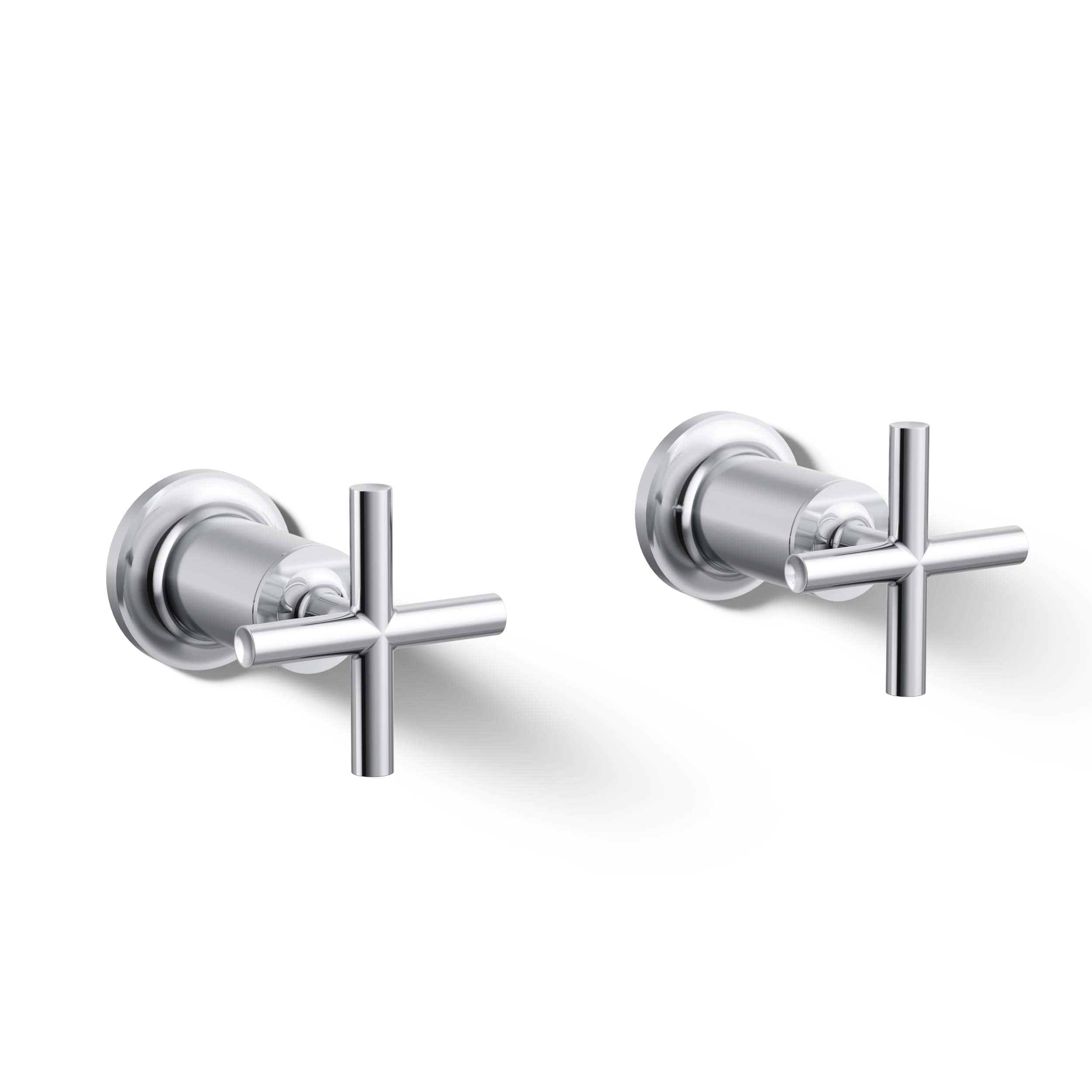 Llave de bañera con cruz cromada pulida de 2 manijas KOHLER - Paquete de 2 - T14429-3-CP