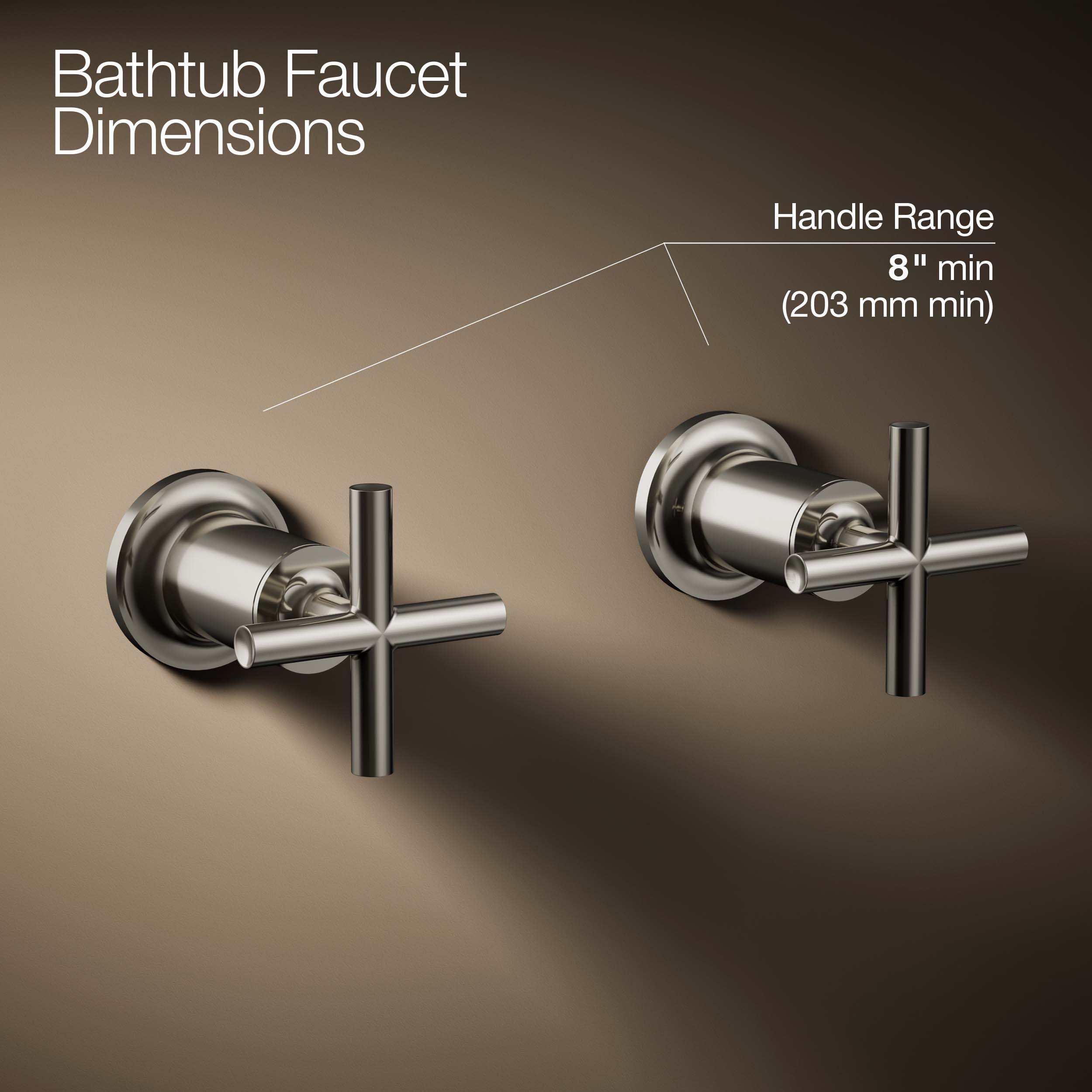 Manijas para Grifo de Bañera de Cruz de 2 Manijas en Níquel Pulido Vibrante KOHLER - Paquete de 2 T14429-3-SN