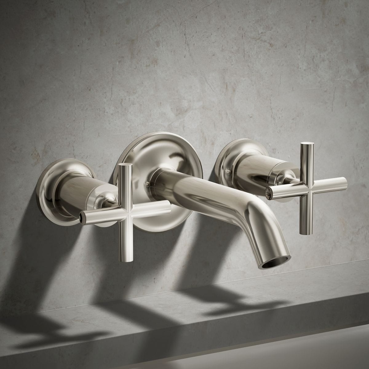 Manijas para Grifo de Bañera de Cruz de 2 Manijas en Níquel Pulido Vibrante KOHLER - Paquete de 2 T14429-3-SN