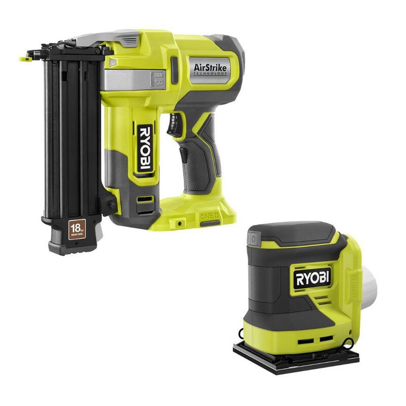 RYOBI ONE+ 18V Clavadora inalámbrica AirStrike de calibre 18 con lija de hoja 1/4 inalámbrica (solo herramientas) - P321-PCL401B