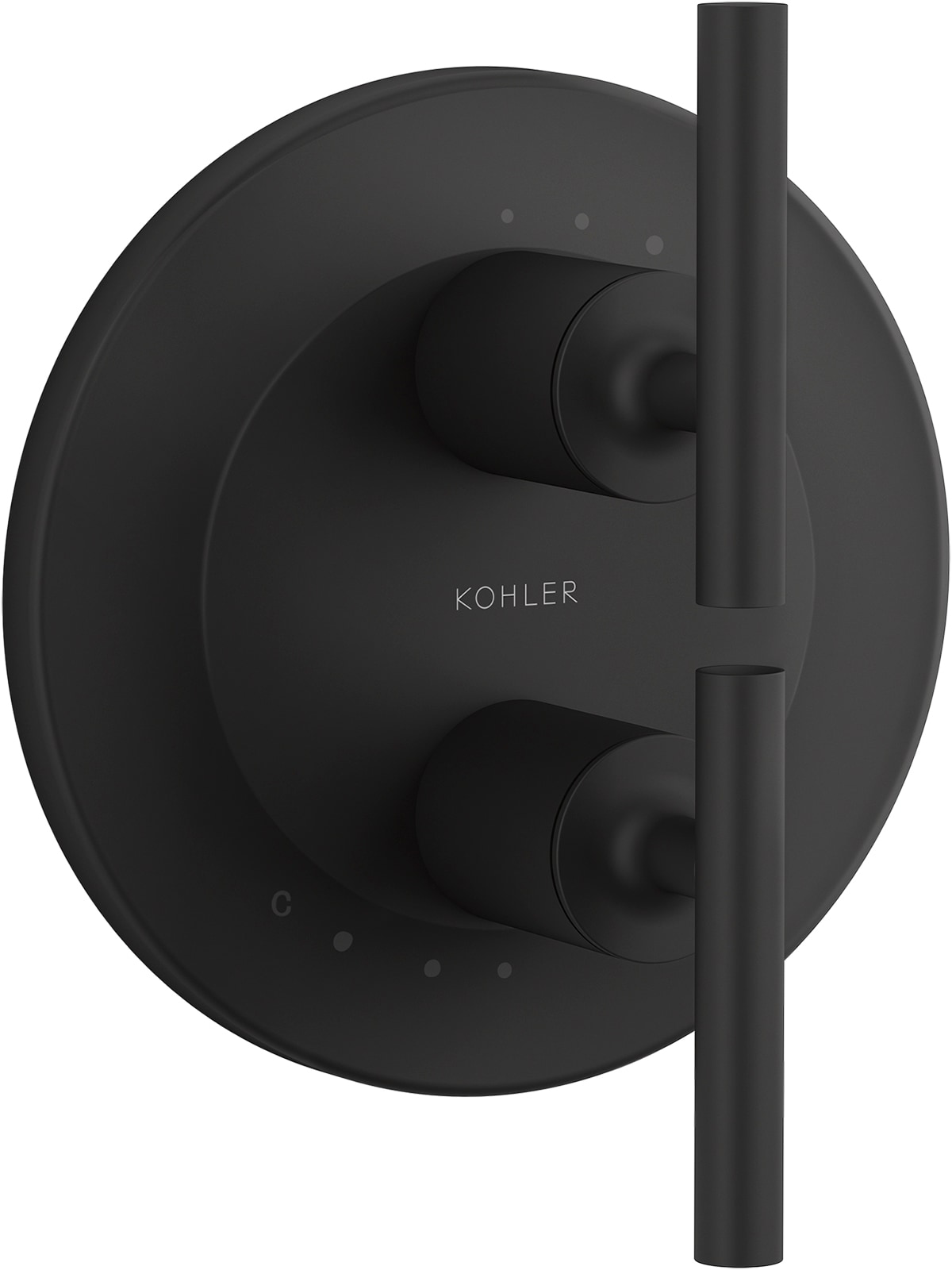 Manija de llave de la regadera con acabado negro mate de KOHLER de 2 manijas - K-T14489-4-BL
