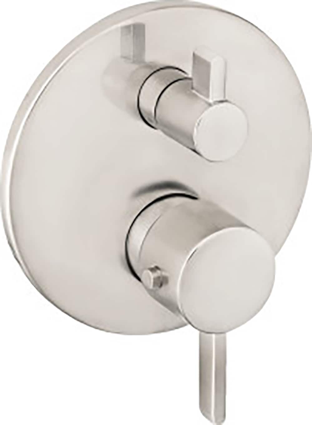 Manija de grifo de ducha de dos llaves y palanca en níquel cepillado Hansgrohe 04230820