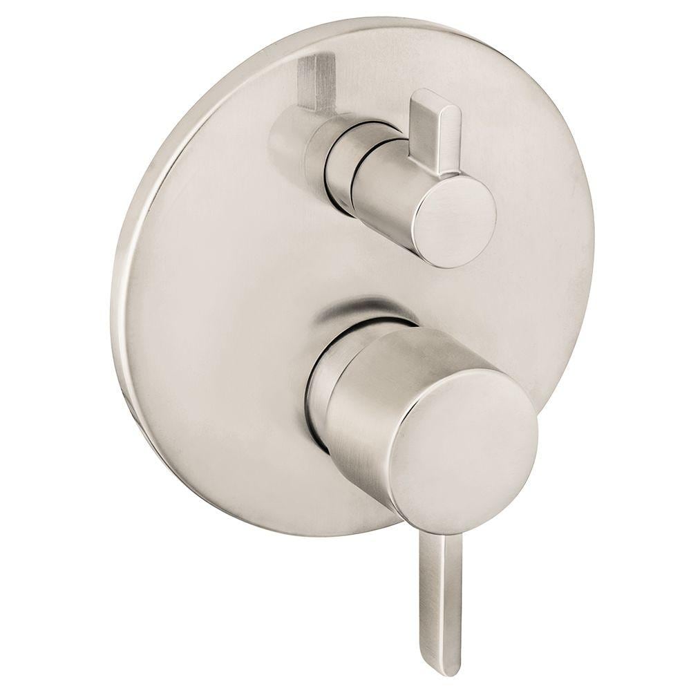 Manija de grifo de ducha de dos asas y palanca en níquel cepillado Hansgrohe 04447820.