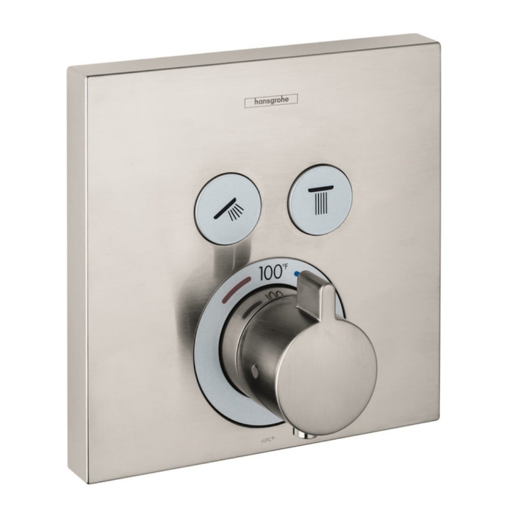 Manija de la regadera en níquel cepillado de Hansgrohe