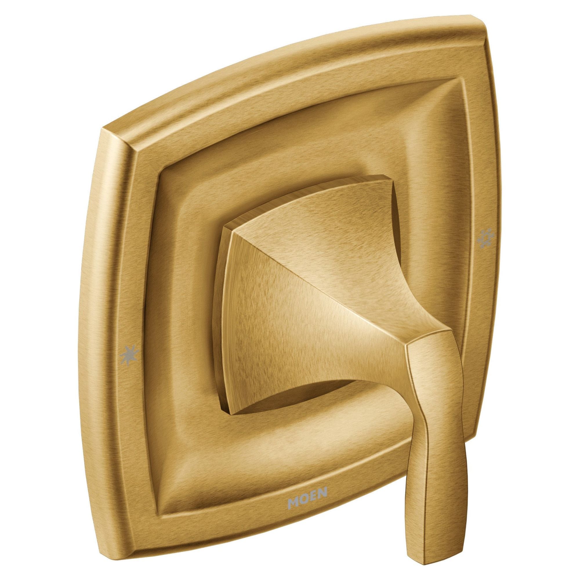 Manija de la regadera Moen en dorado cepillado