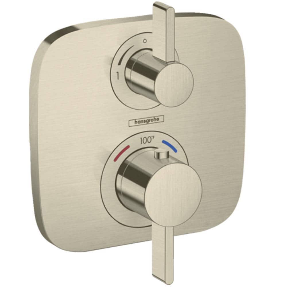 Maneral para grifo de ducha de dos manijas en níquel cepillado de Hansgrohe