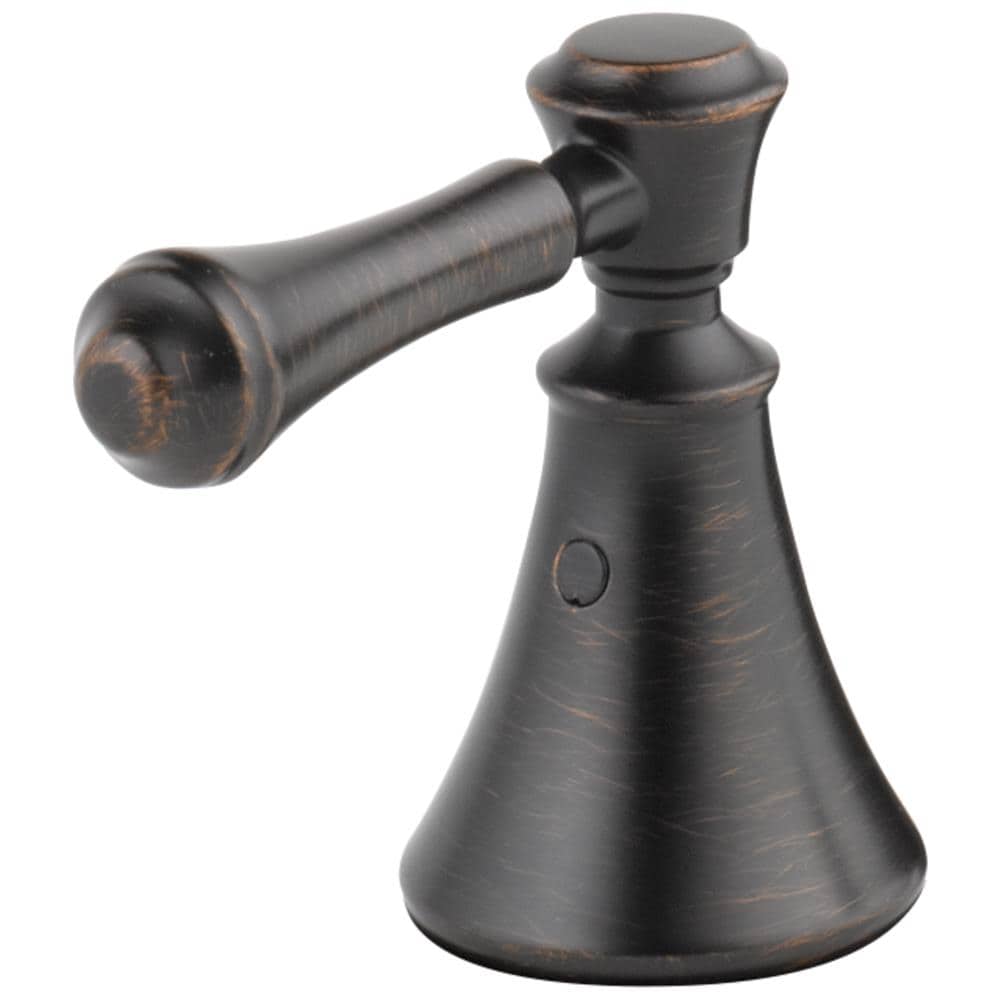 Manija de llave de grifo de lavabo de baño de dos manijas en bronce veneciano de Delta - Paquete de 2, modelo H297RB.