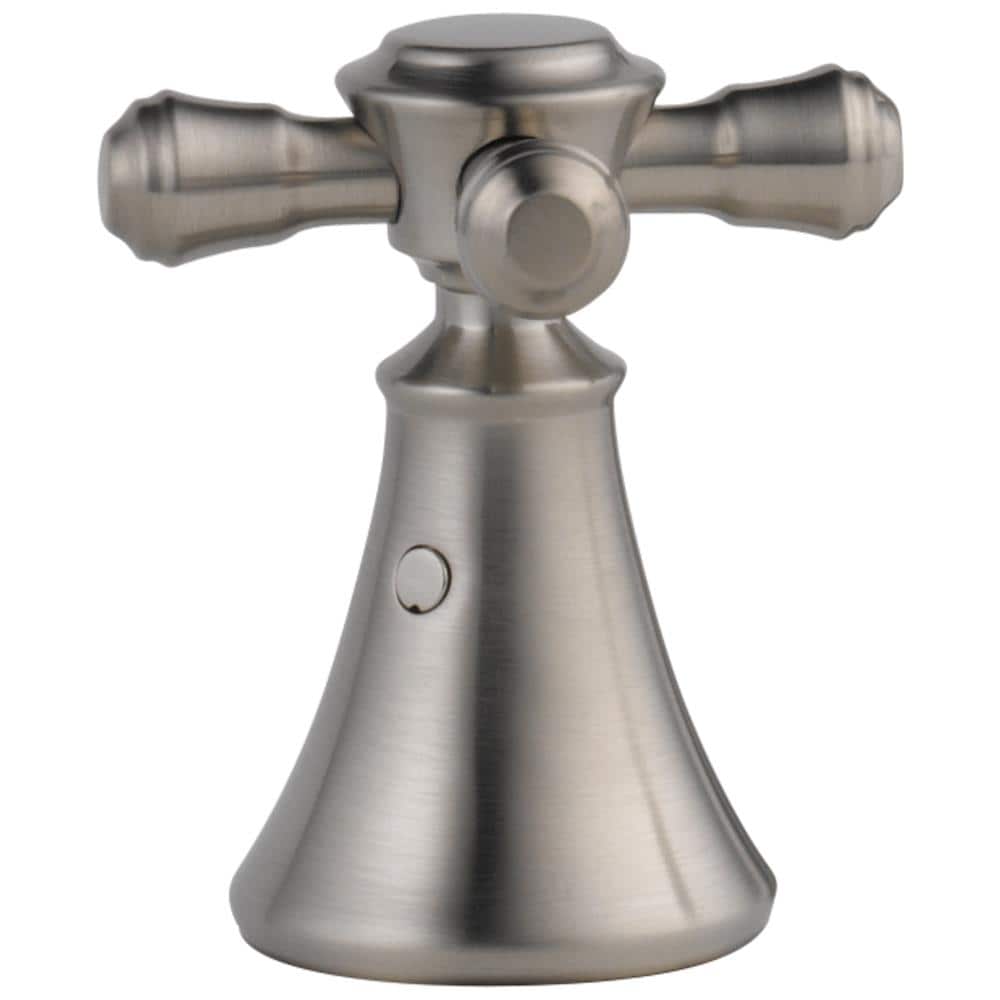 Manija para grifos de lavabo con cruz de acero inoxidable Delta - Paquete de 2, modelo H295SS.