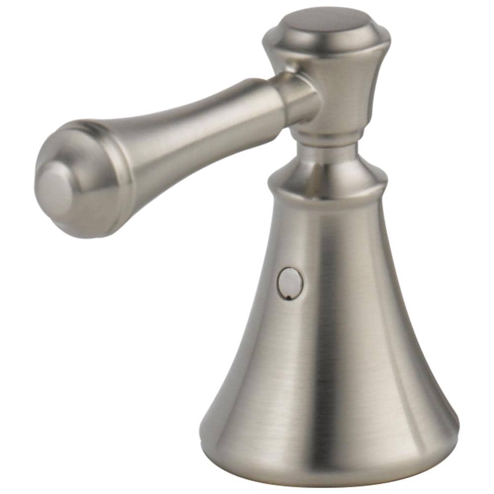 Grifo para lavabo de baño con 2 mangos de palanca de acero inoxidable Delta Stainless, paquete de 2 - H297SS.