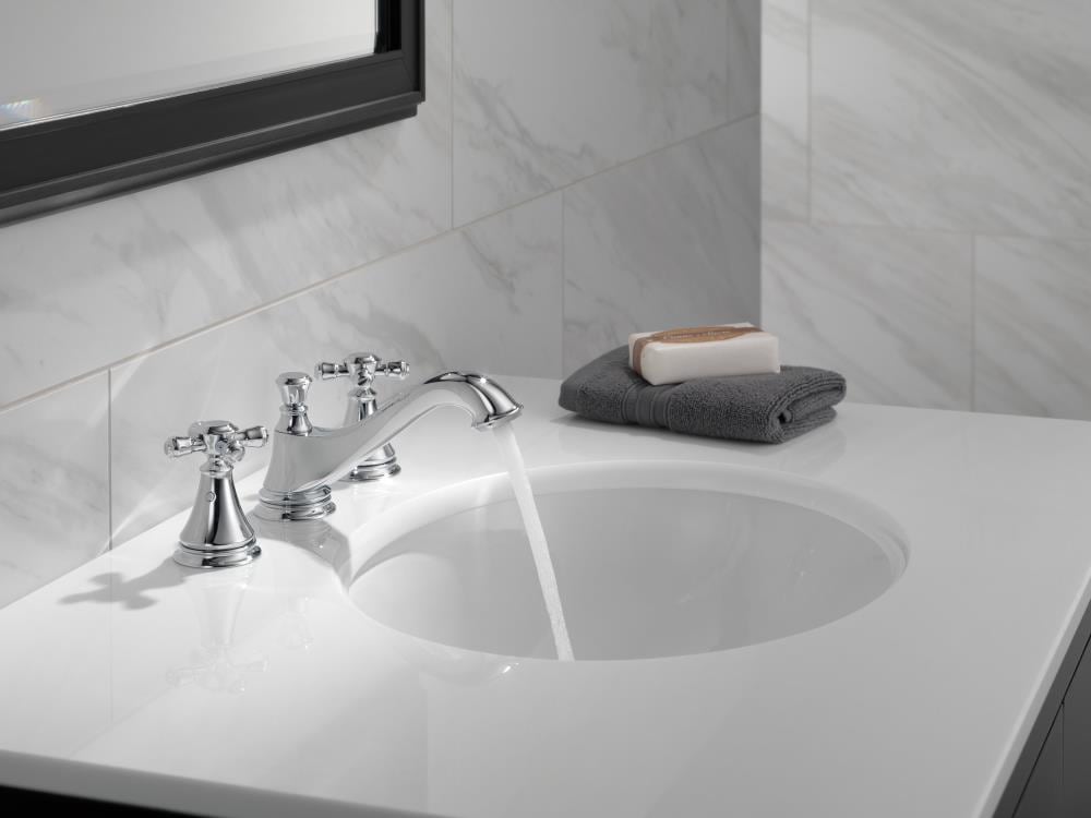 Grifo de Lavabo de Baño con Dos Manijas Cruzadas, Paquete de 2 - Cromado Delta H295