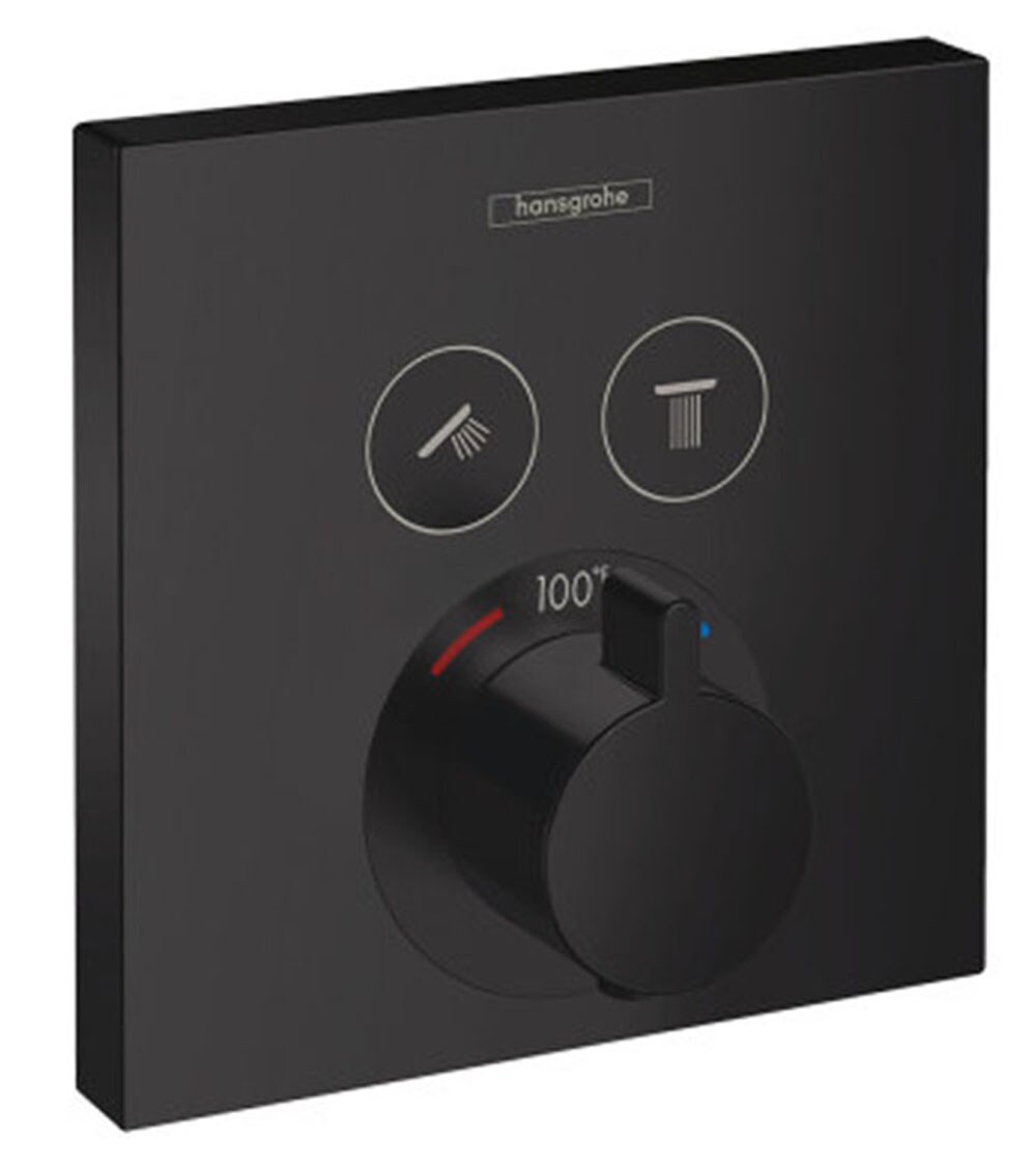 Manija de grifo de regadera en tono negro mate de Hansgrohe