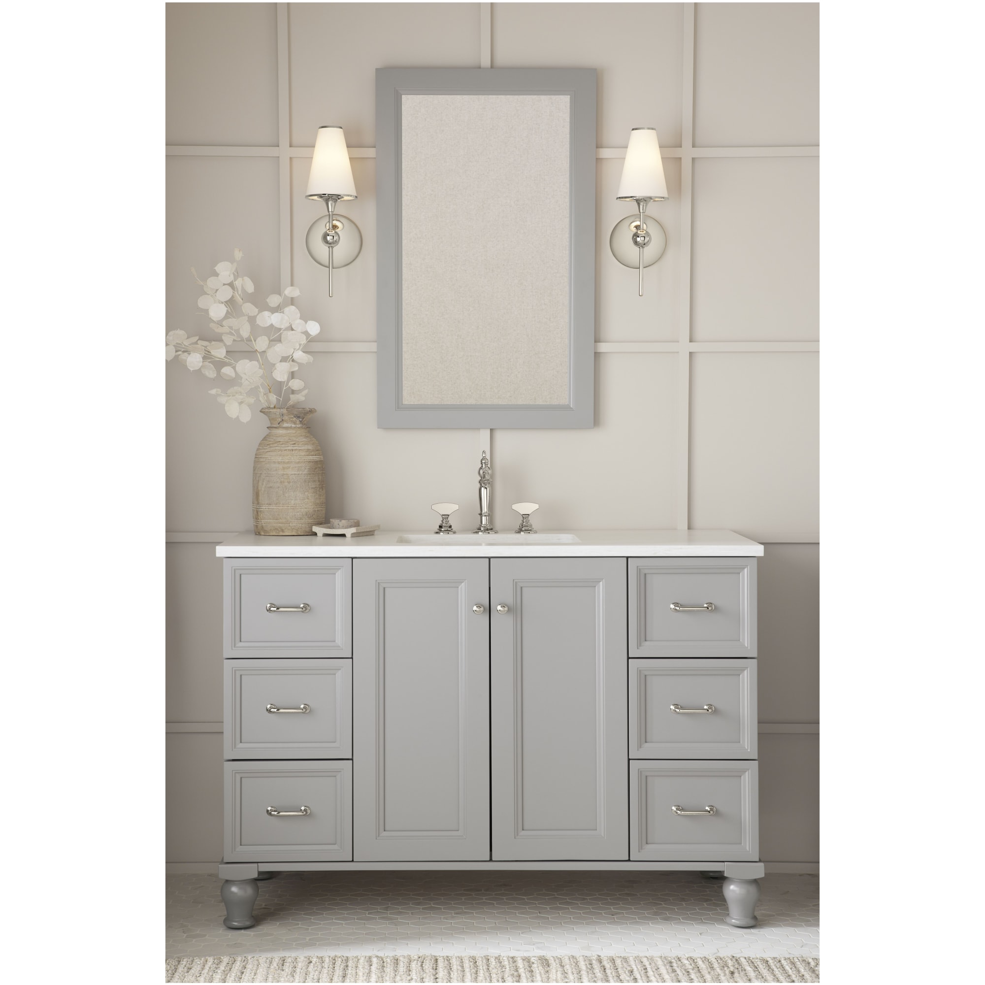 Manija de grifo de bañera de dos manijas cromadas pulidas KOHLER - K-98068-6-CP