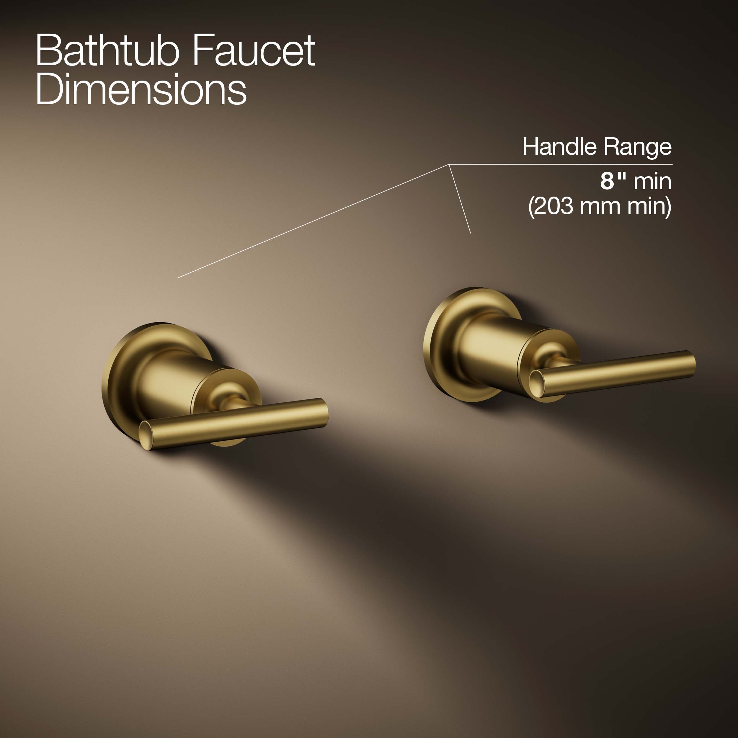 Manija de grifo para bañera de dos manijas en latón moderno vibrante cepillado KOHLER K-T14429-4-2MB