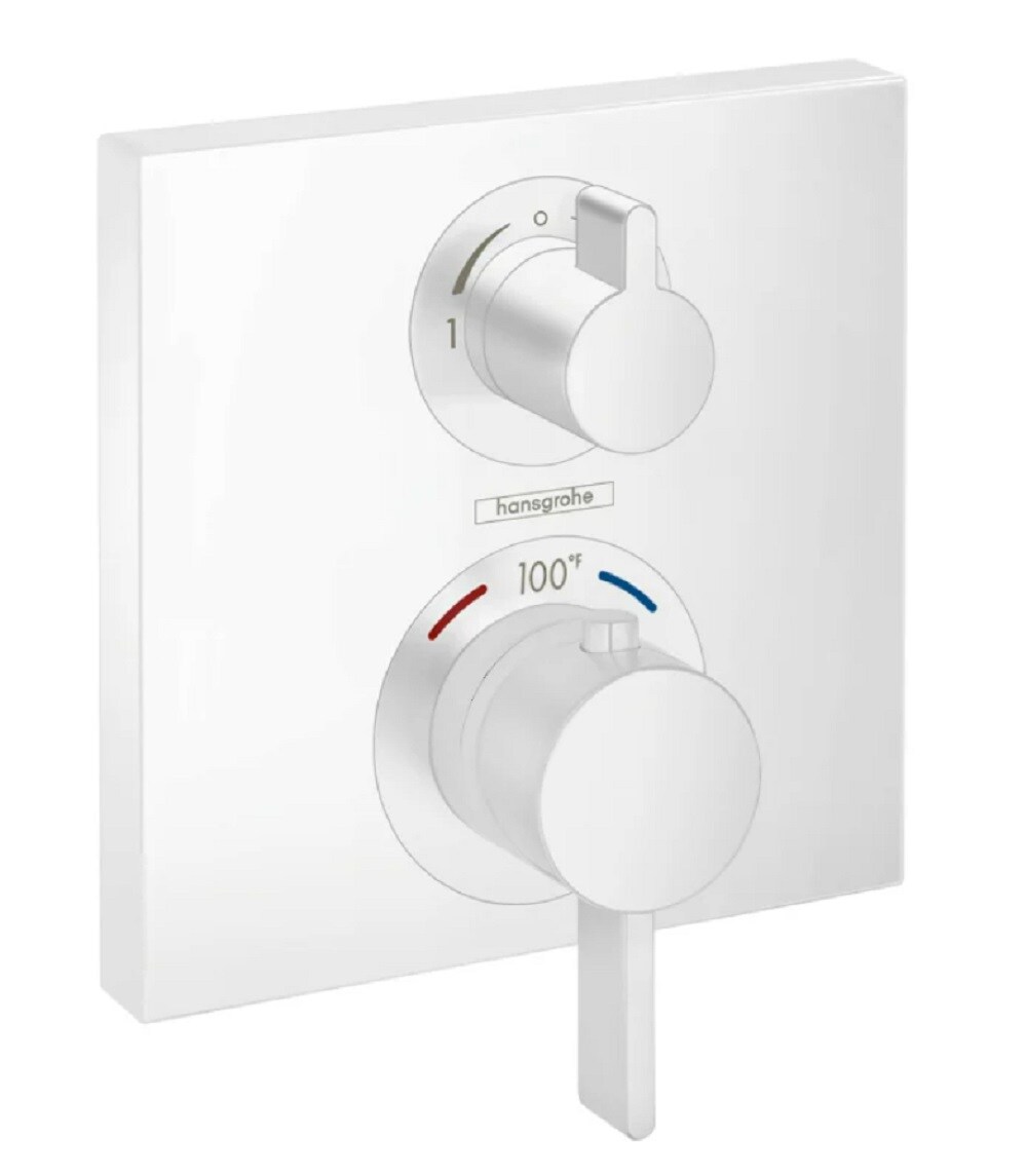 Maneral de grifo de ducha de dos manijas en blanco mate de Hansgrohe
