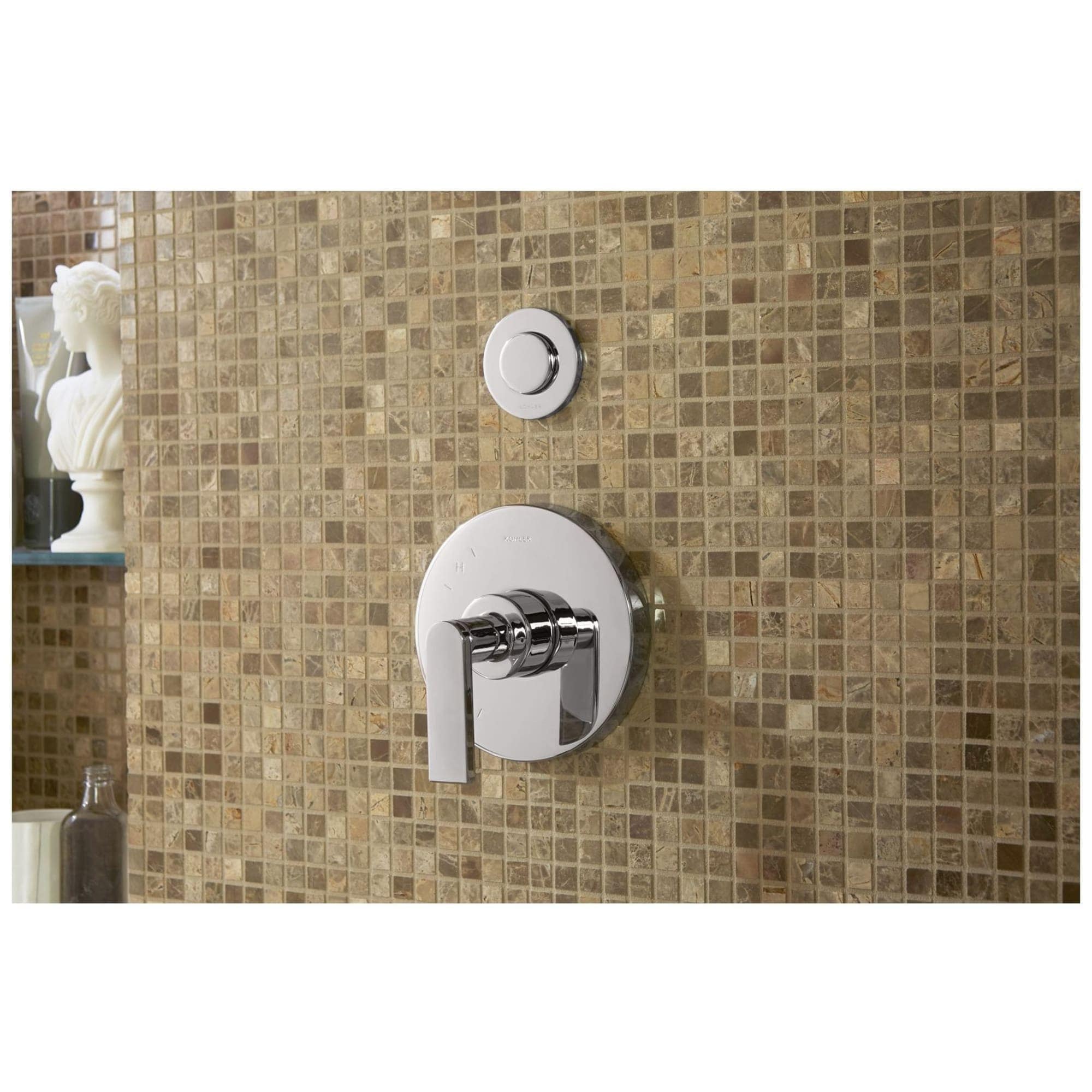 Manija de grifo de ducha con botón de presión en latón moderno cepillado vibrante KOHLER K-76748-2MB