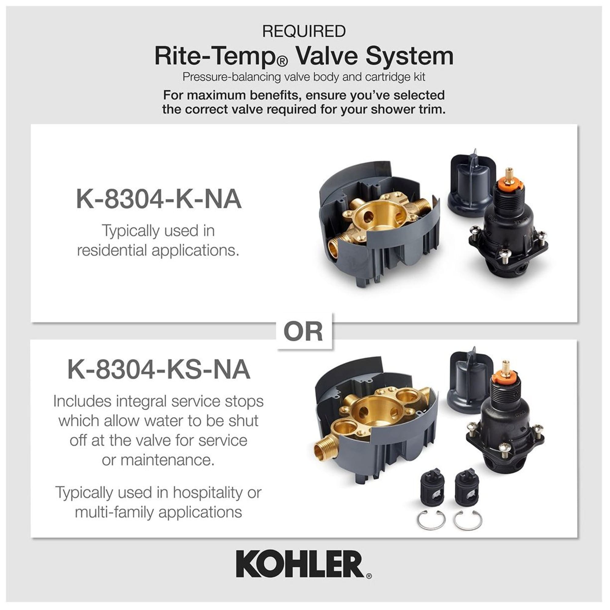 Manija de grifo de ducha KOHLER en color negro - Modelo K-TS73115-4-BL