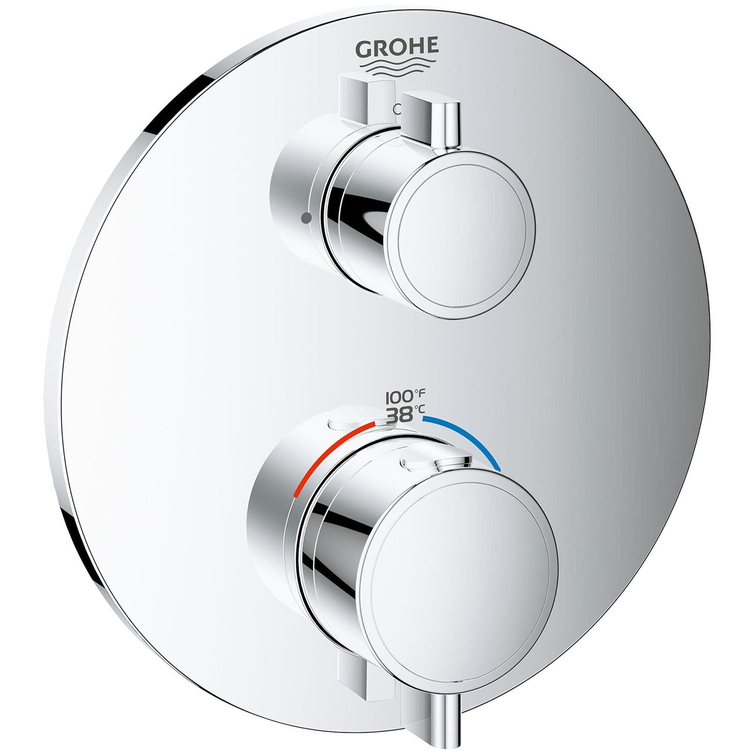 Manija de grifo de ducha de dos manijas con acabado cromo brillante de GROHE