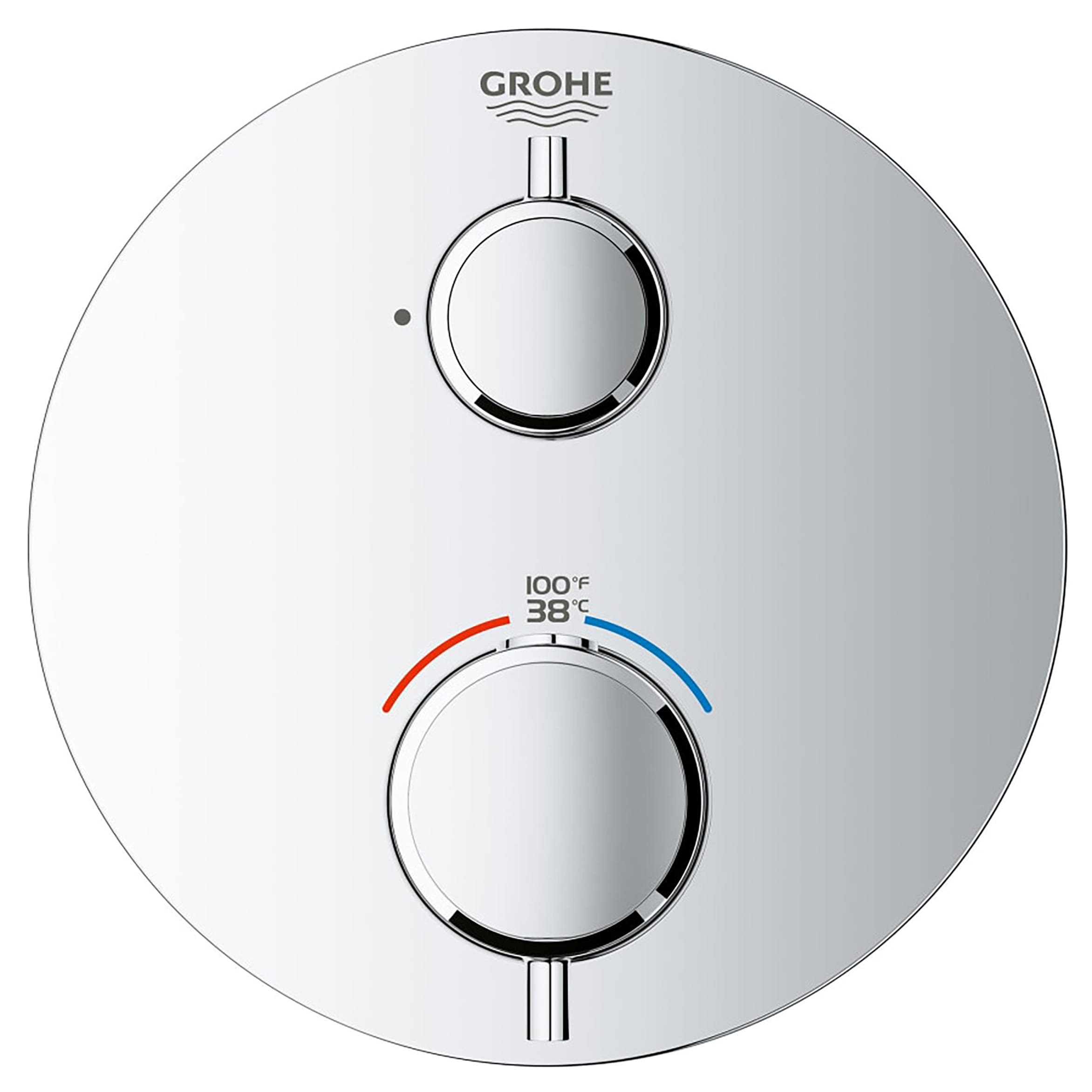 Grifería de ducha de dos manijas GROHE acabado cromo Starlight, modelo 24107000.