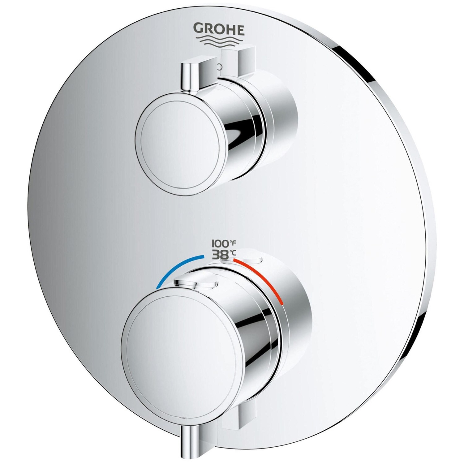 Grifería de ducha de dos manijas GROHE acabado cromo Starlight, modelo 24107000.