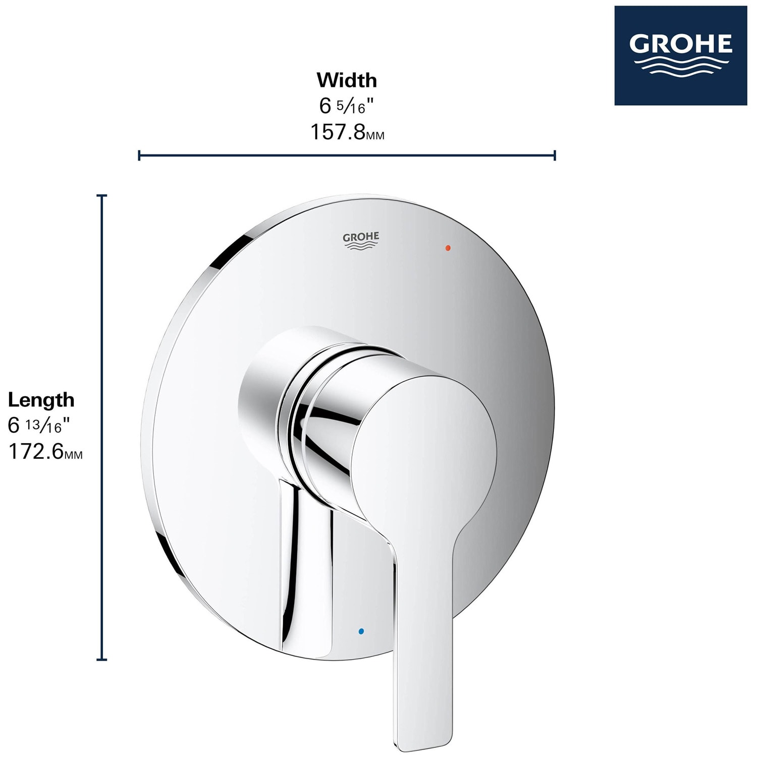Manija de llave de ducha de una sola manija en cromo Starlight de GROHE