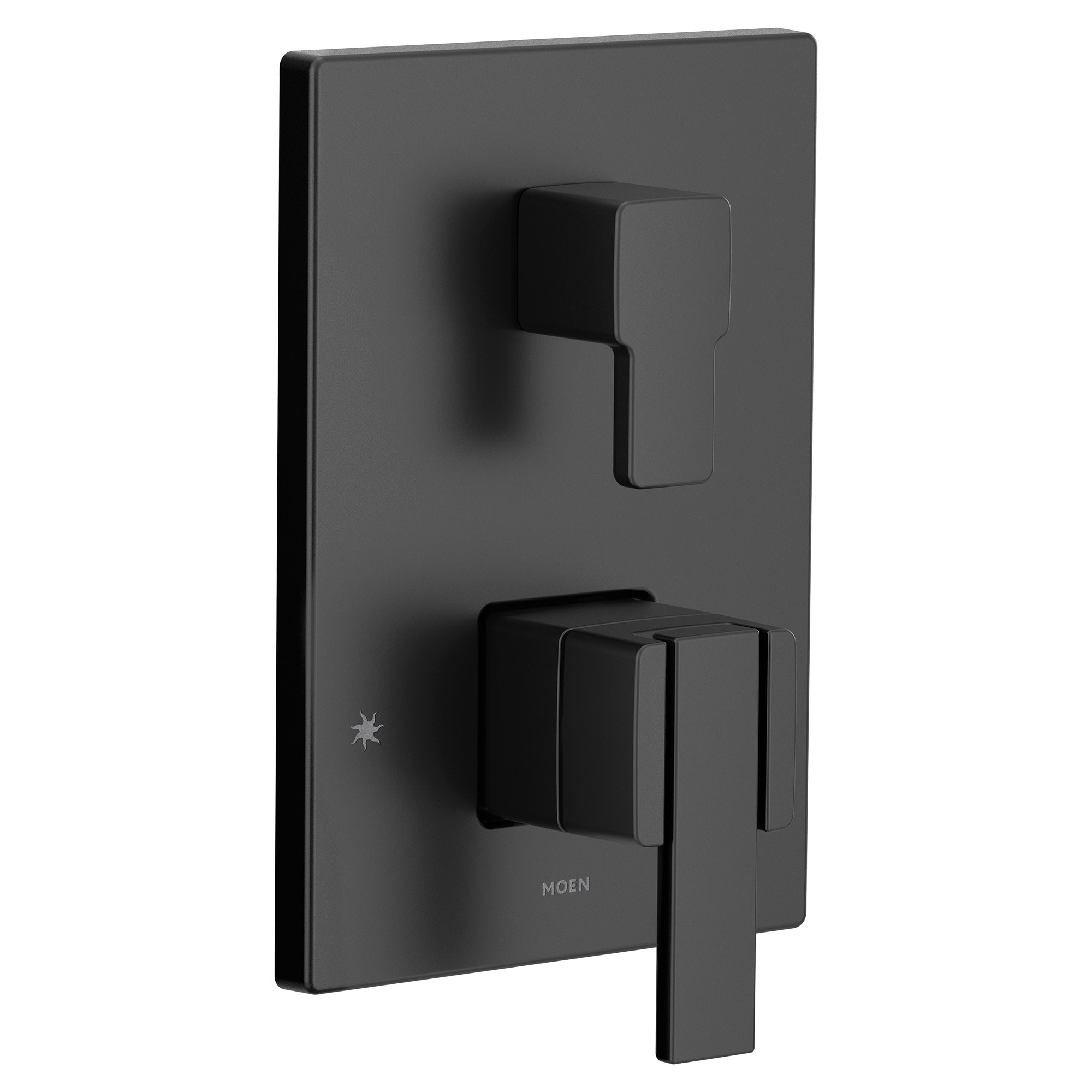 Manija de grifo de ducha de palanca de dos manijas en negro mate Moen UTS9011BL