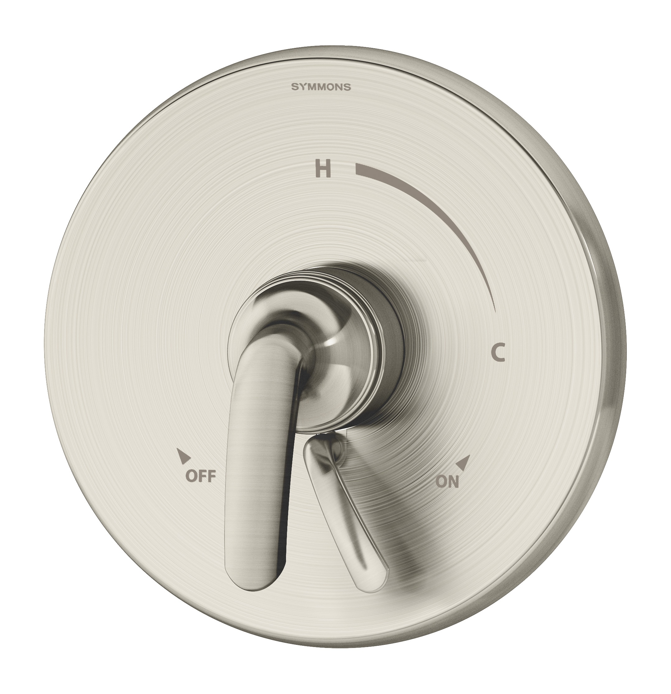 Mango de la llave de la regadera Symmons Elm en níquel satinado con palanca S5590STNTRM.