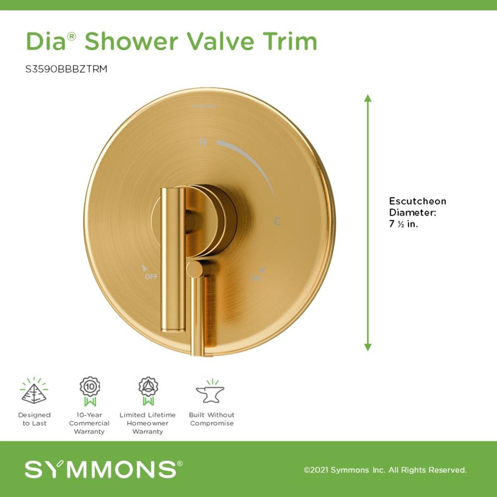 Mango para regadera con palanca de bronce cepillado Symmons Dia 3590BBBZTRM