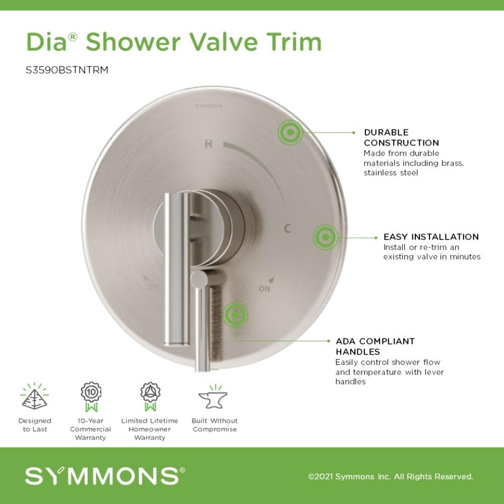 Mango de grifo de regadera Symmons Dia en níquel satinado con palanca - 3590BSTNTRM