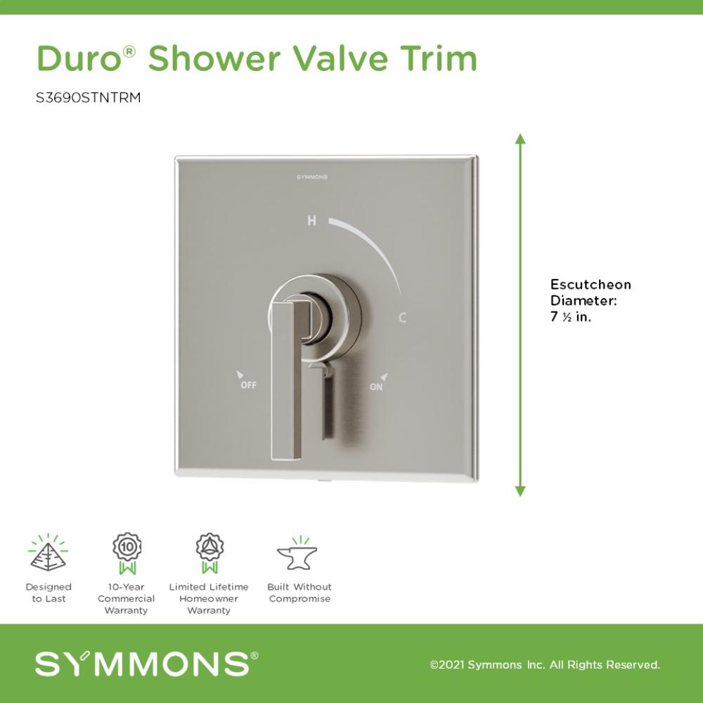 Mango de grifo de ducha con palanca de níquel satinado Symmons Duro S3690STNTRM