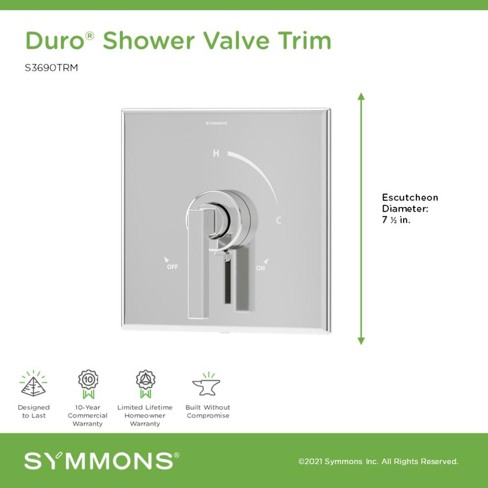Mango de llave de regadera Symmons Duro cromado pulido 3690TRM