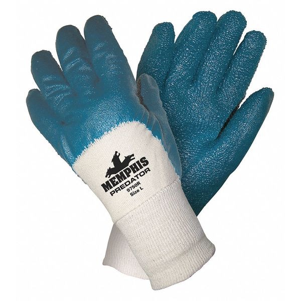Guantes resistentes a químicos de 11" marca Mcr Safety, de nitrilo, talla L, paquete de 12 unidades - 9750R