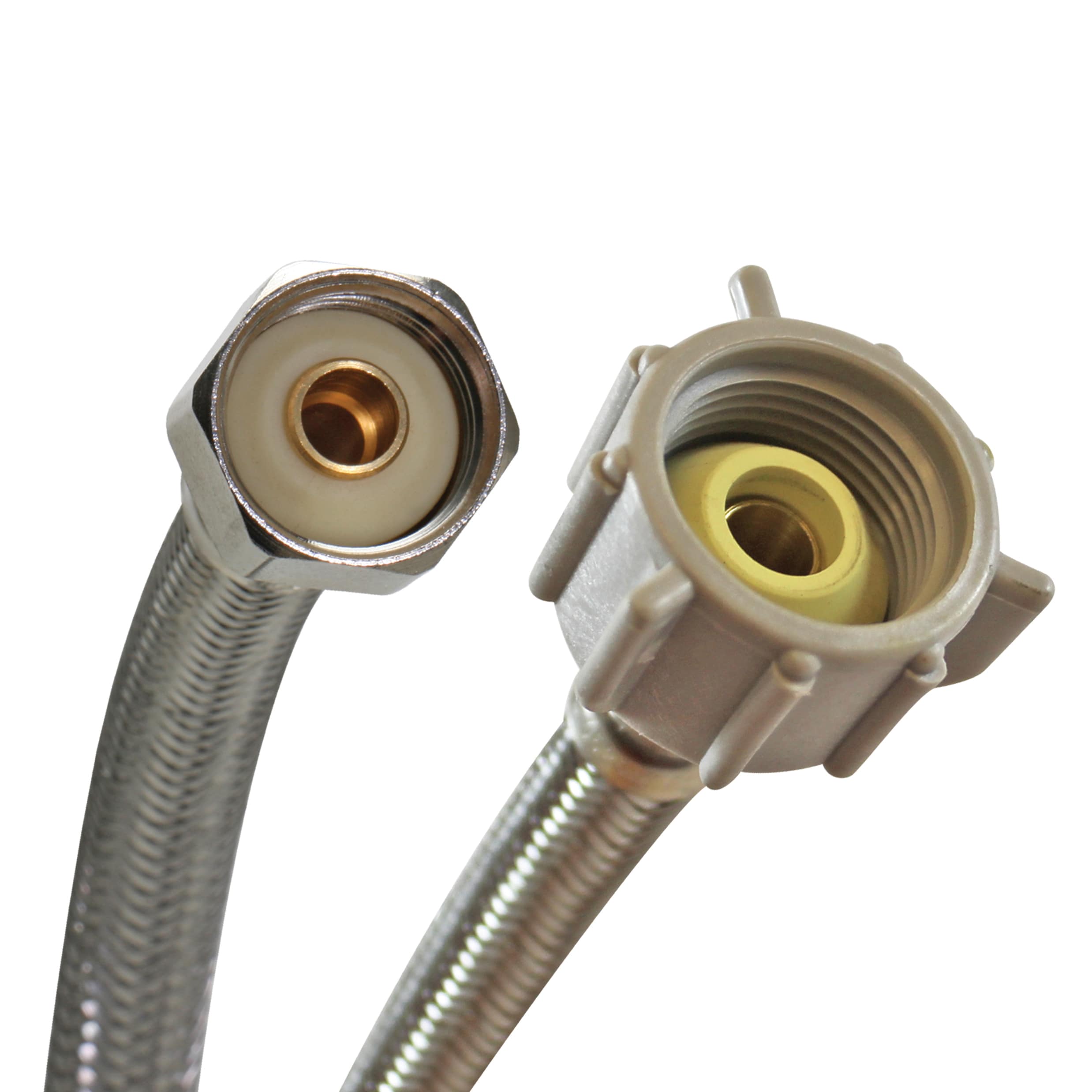 Línea de suministro de agua para inodoro flexible de acero inoxidable trenzado de 16 pulgadas con rosca de 3/8 pulgadas universal de Fluidmaster