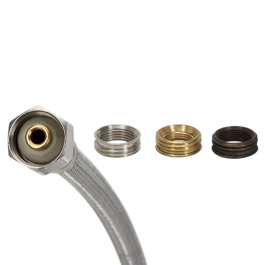Línea de suministro flexible para grifo de acero inoxidable tejido Universal Fluidmaster x 1/2 pulgadas FIP x 20 pulgadas B4F20UL-2