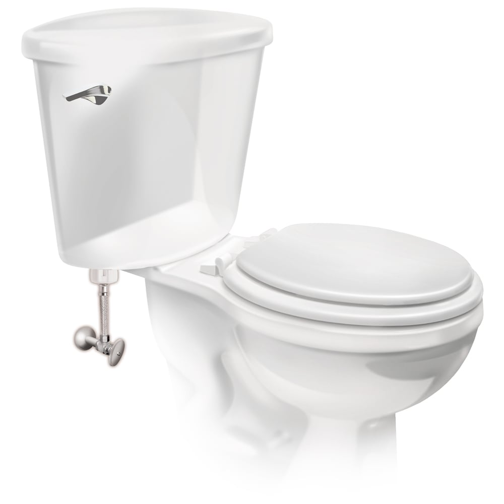 Línea de suministro de agua flexible para inodoro de acero inoxidable trenzado de 12.0 pulgadas, con compresión de 3/8 pulgadas x rosca de ballcock de 7/8 pulgadas.