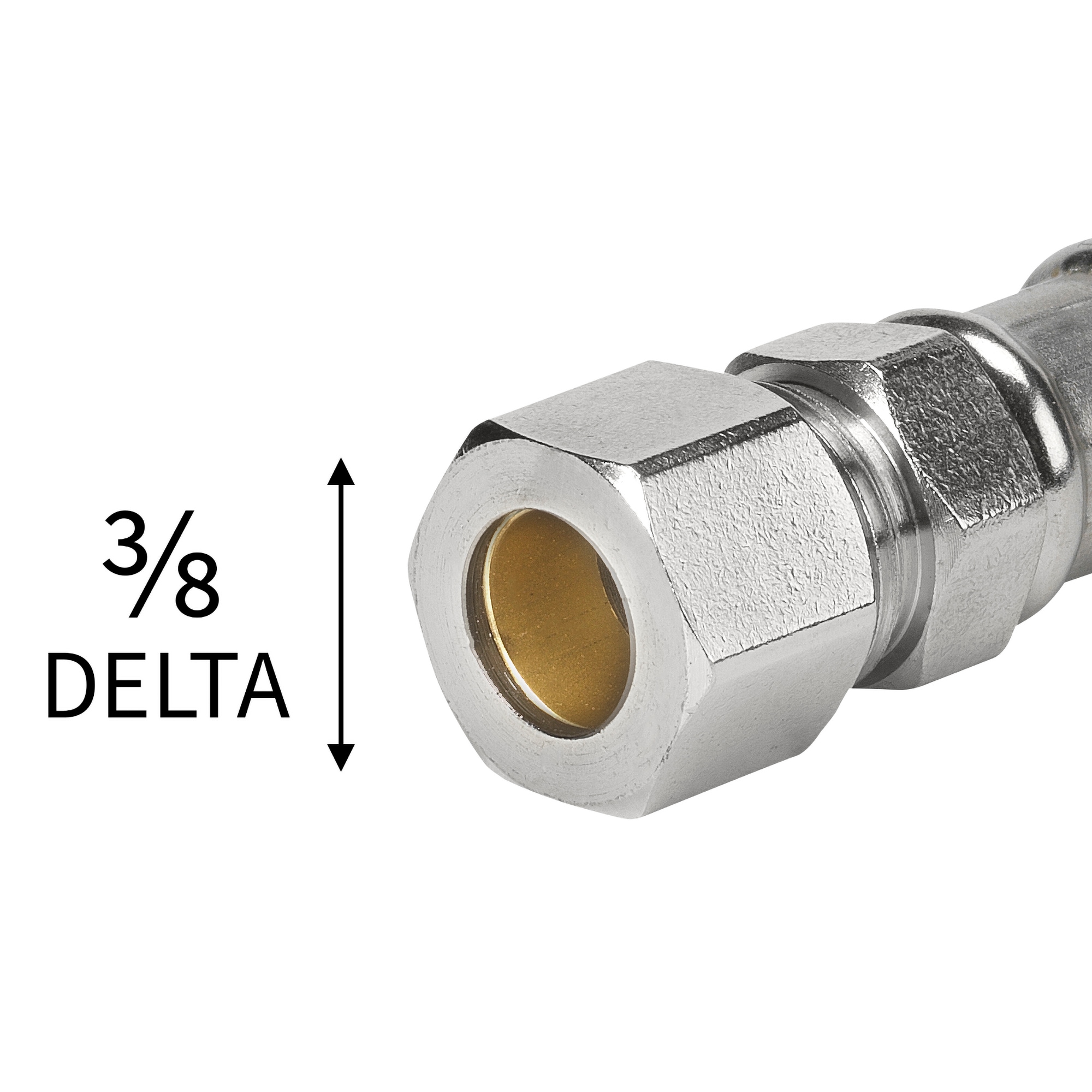 Línea de suministro flexible de grifo de acero inoxidable trenzado de 16 pulgadas, 3/8 pulgadas de compresión x 3/8 pulgadas FIP, marca RELIABILT