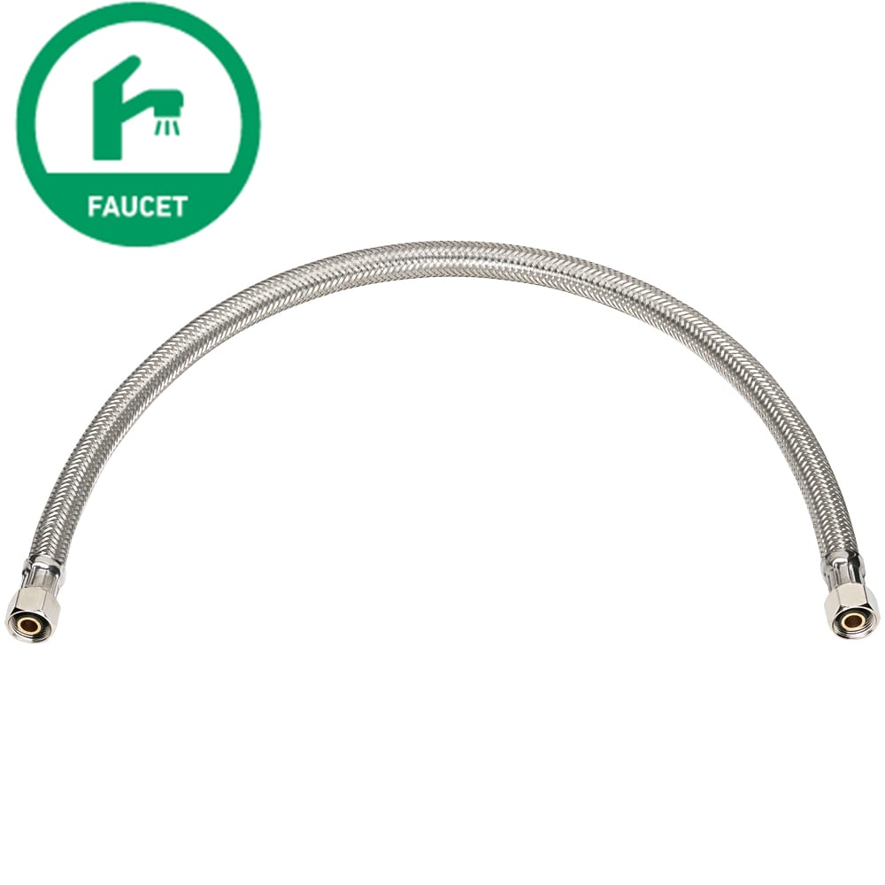 Línea de suministro flexible para grifo de acero inoxidable trenzado de 3/8 pulgadas, 3/8 pulgadas de compresión x 20 pulgadas RELIABILT 7223-20-38-6-RB