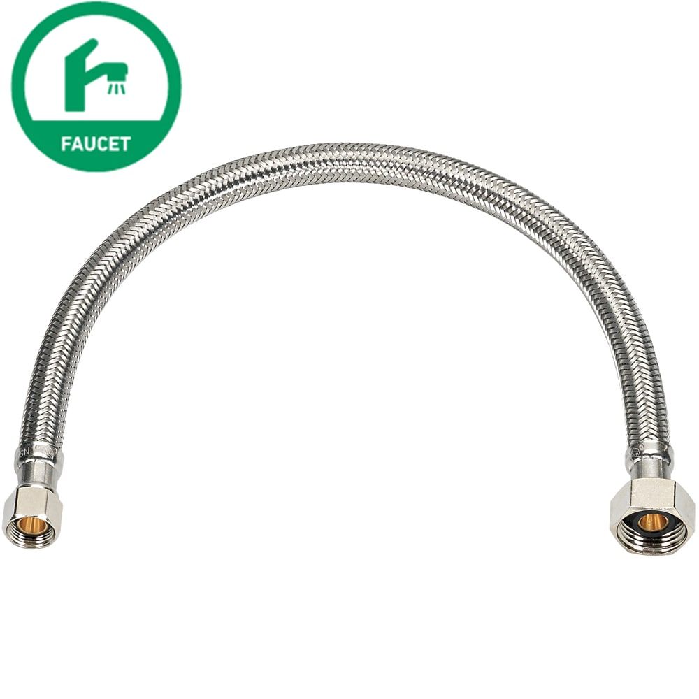 Línea flexible de suministro para grifo de acero inoxidable trenzado, compresión de 3/8 pulgadas x FIP de 1/2 pulgadas x 30 pulgadas RELIABILT 7223-30-38-2-RB