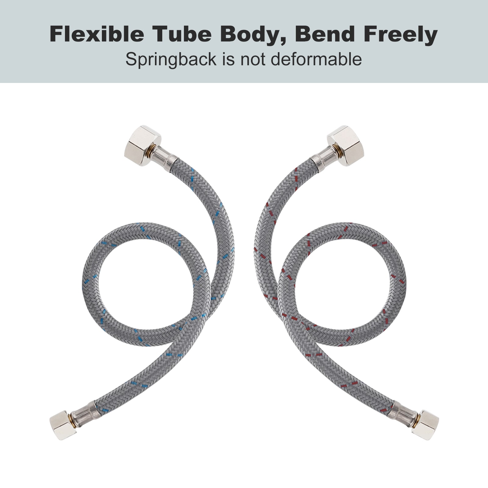 Línea de suministro flexible para grifo de 24 pulgadas WOWOW 3/8 pulgadas de compresión x 1/2 pulgadas de FIP x PEX X1005-24-LW