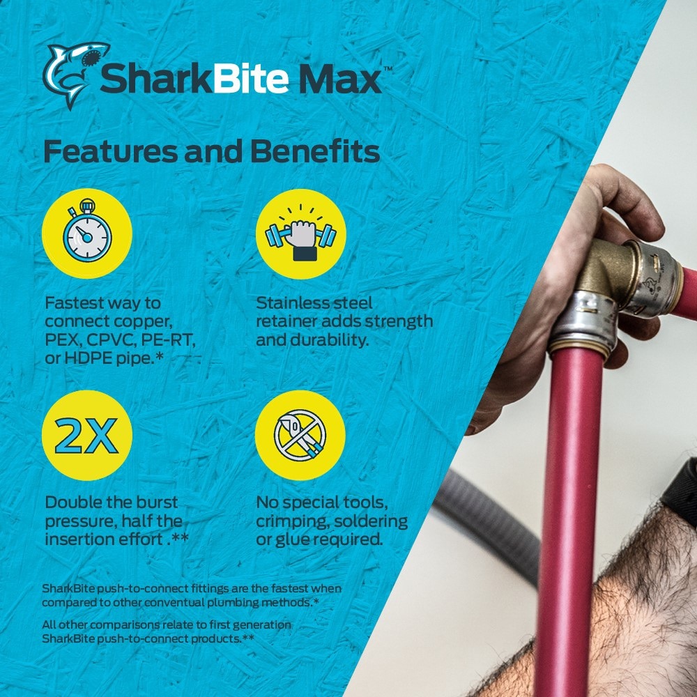 Línea de suministro flexible de la llave del grifo de acero inoxidable trenzado de 20 pulgadas 1/2 pulgada FIP x 1/2 pulgada FIP SharkBite UR24657Z