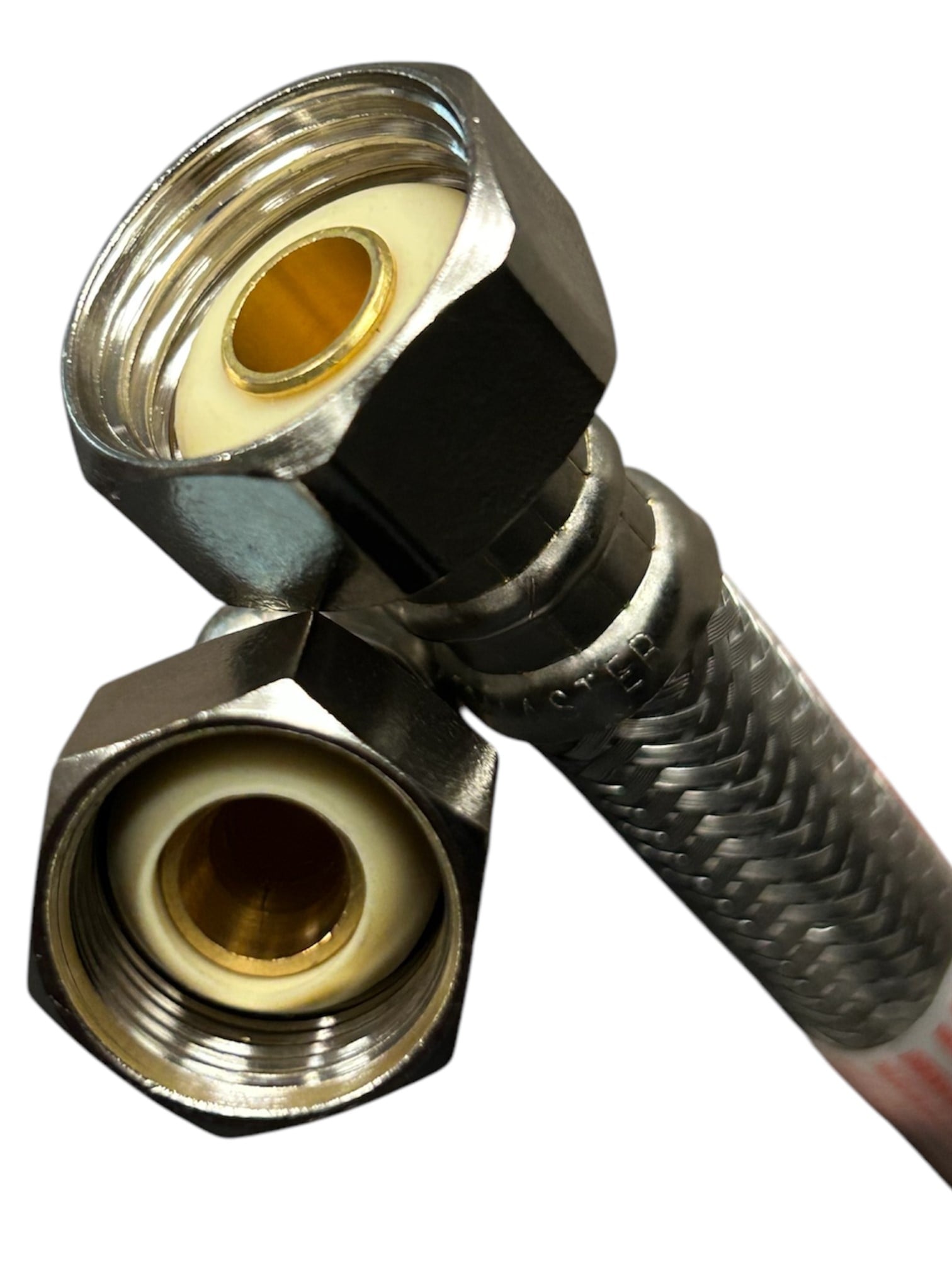 Línea de suministro flexible para grifo de acero inoxidable trenzado de 1/2 pulg. FIP x 1/2 pulg. de compresión x 20 pulg. de Fluidmaster B3F20