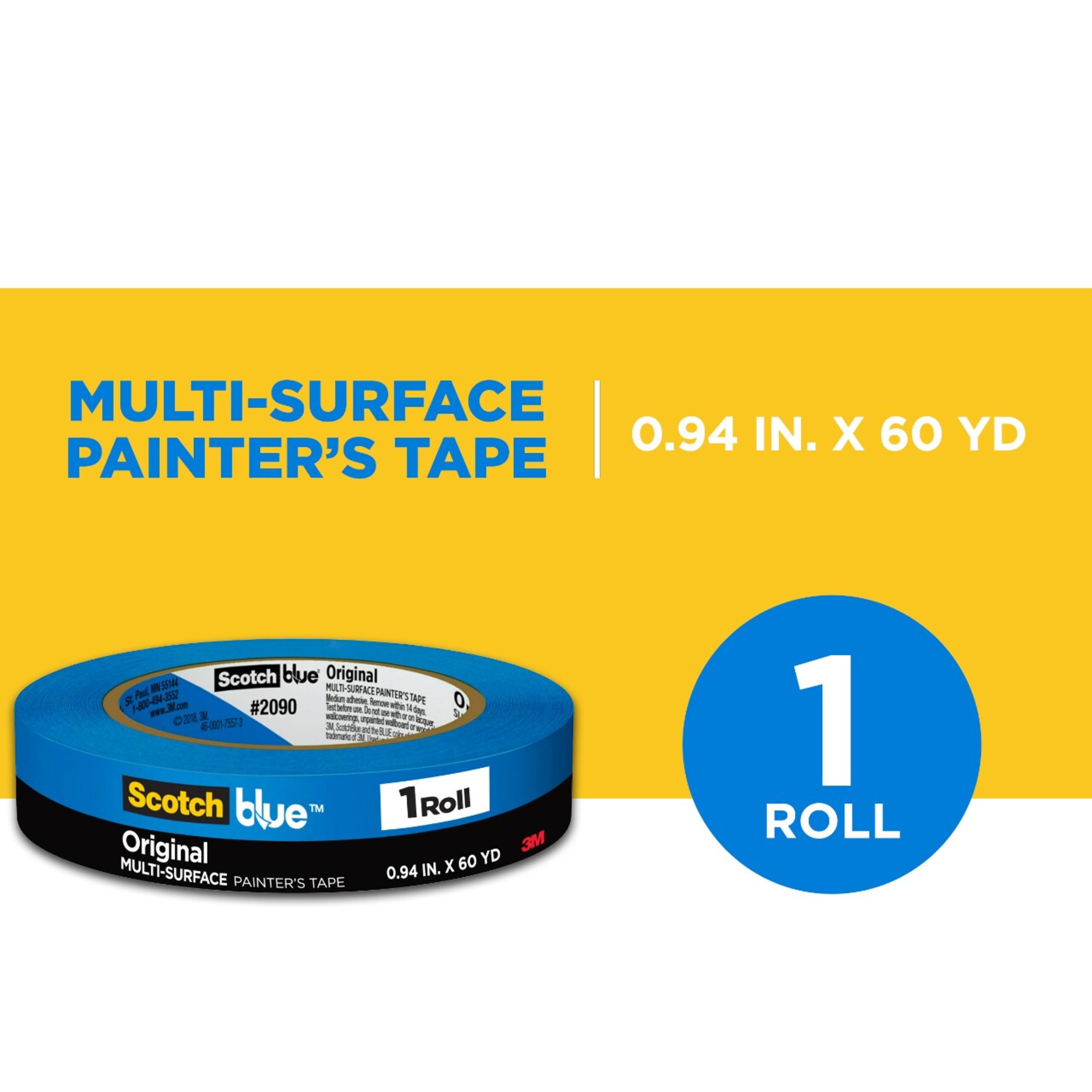 Cinta para pintor ScotchBlue Original Multi-Surface 2090 0.94 pulgadas x 60 yardas