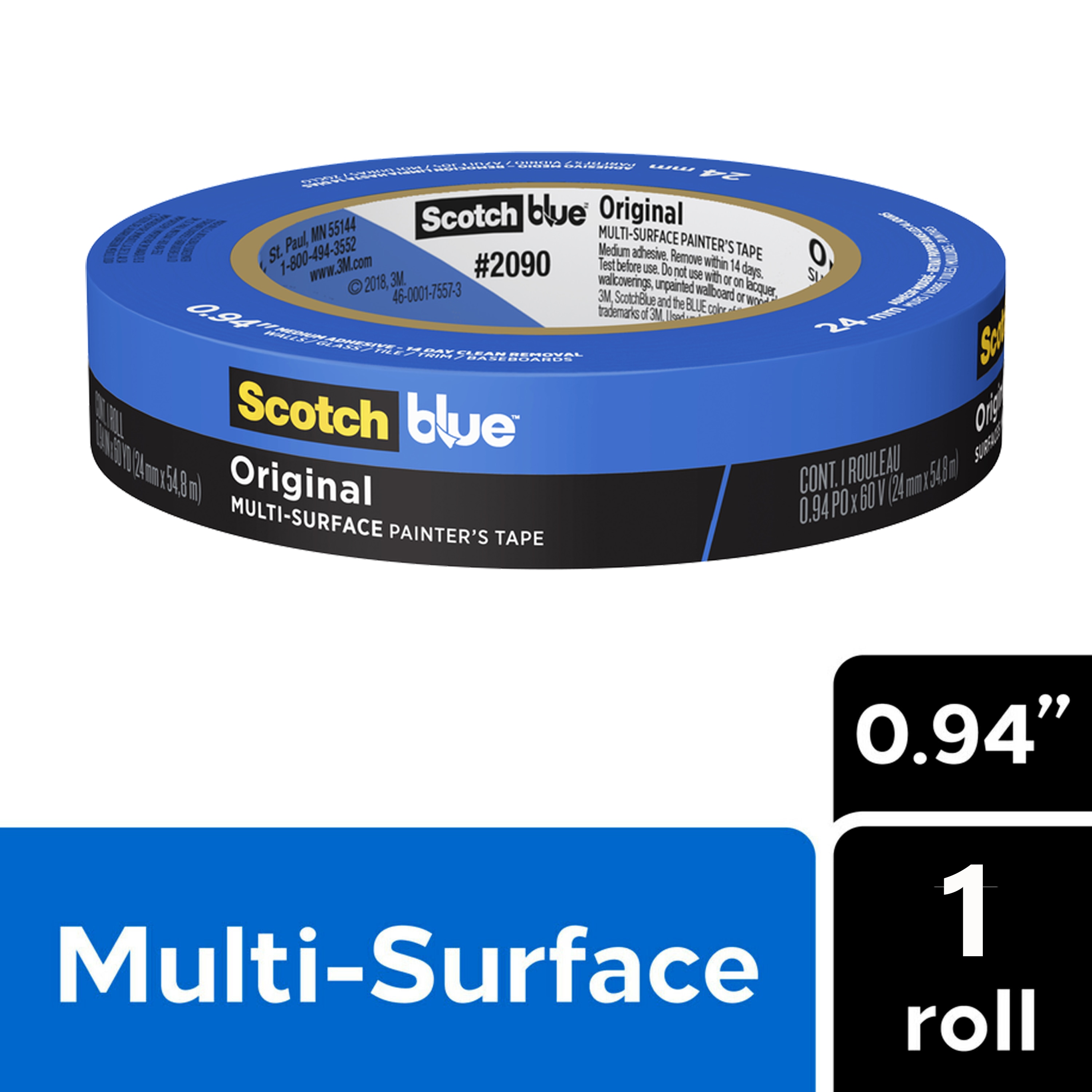 Cinta para pintor ScotchBlue Original Multi-Surface 2090 0.94 pulgadas x 60 yardas