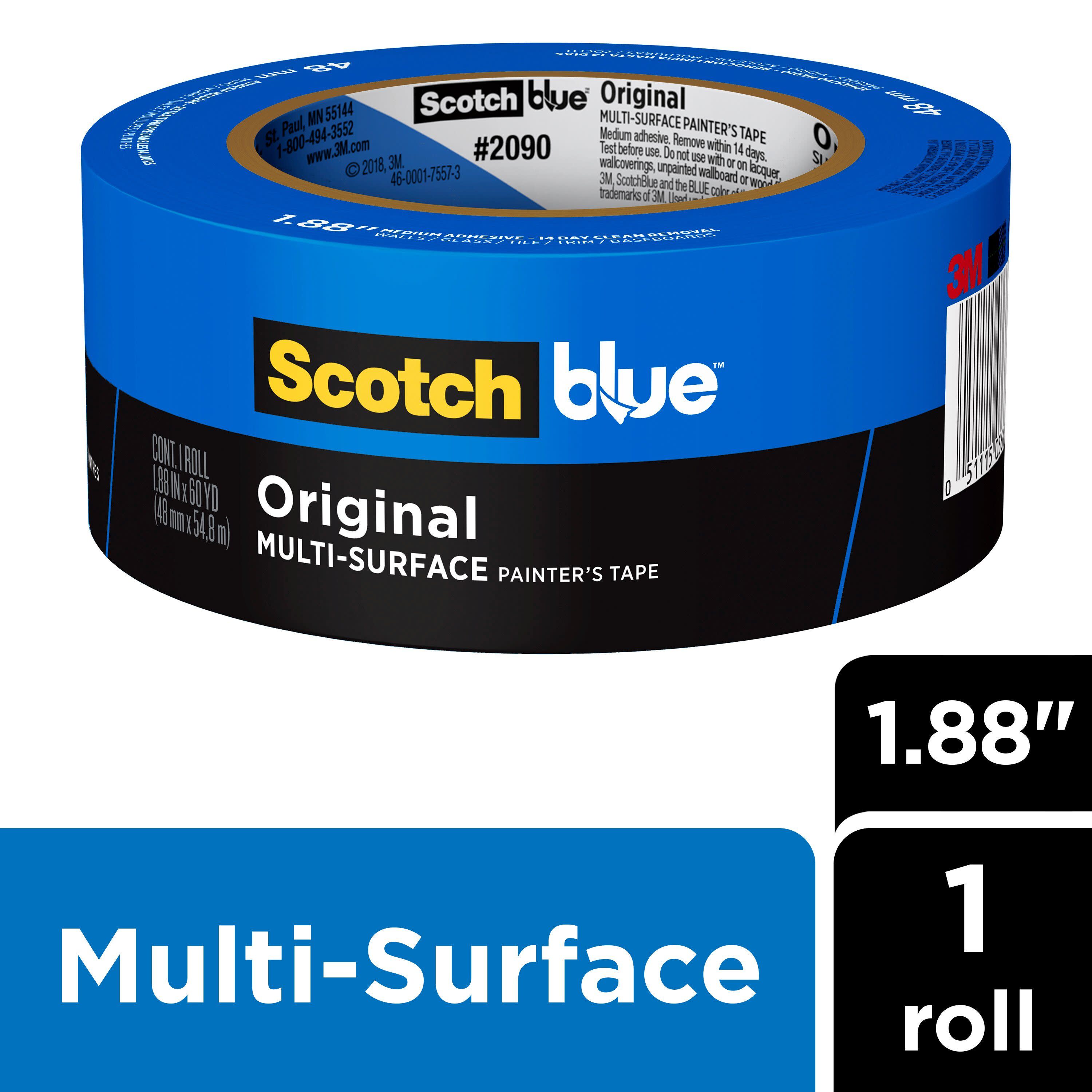 Cinta para pintor ScotchBlue Original Multi-Surface 2090 de 1.88 pulgadas x 60 yardas