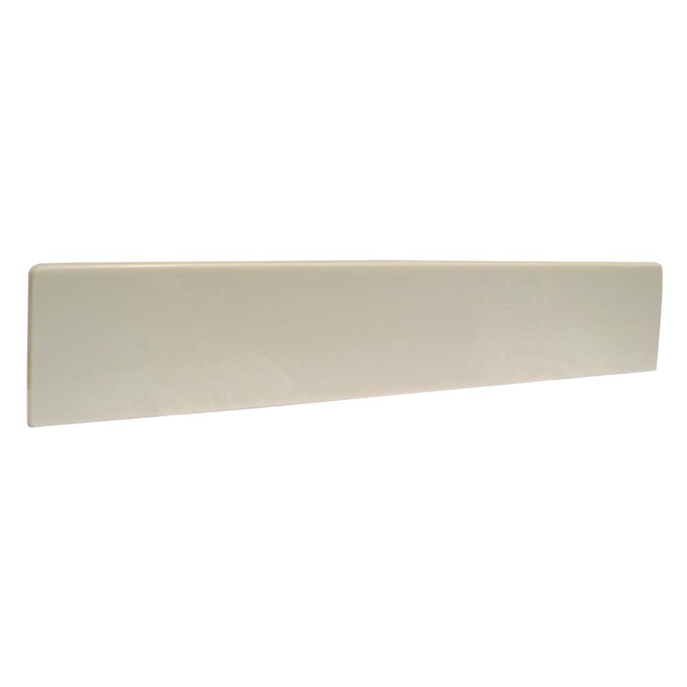Salpicadero lateral de baño de mármol cultivado blanco sobre blanco de 3.38 pulgadas de alto x 18.38 pulgadas de largo.