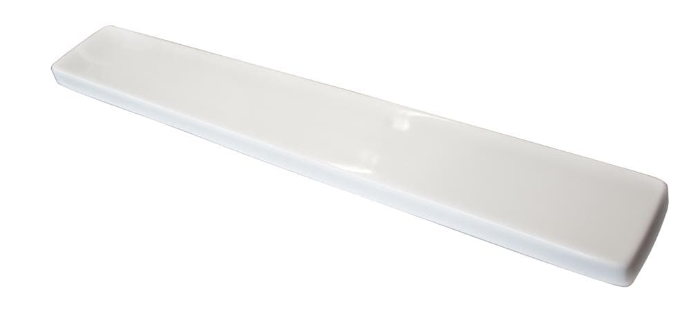 Salpicadura lateral de baño de mármol cultivado sólido blanco, 3.38 pulgadas de alto x 18.38 pulgadas de largo de Design House