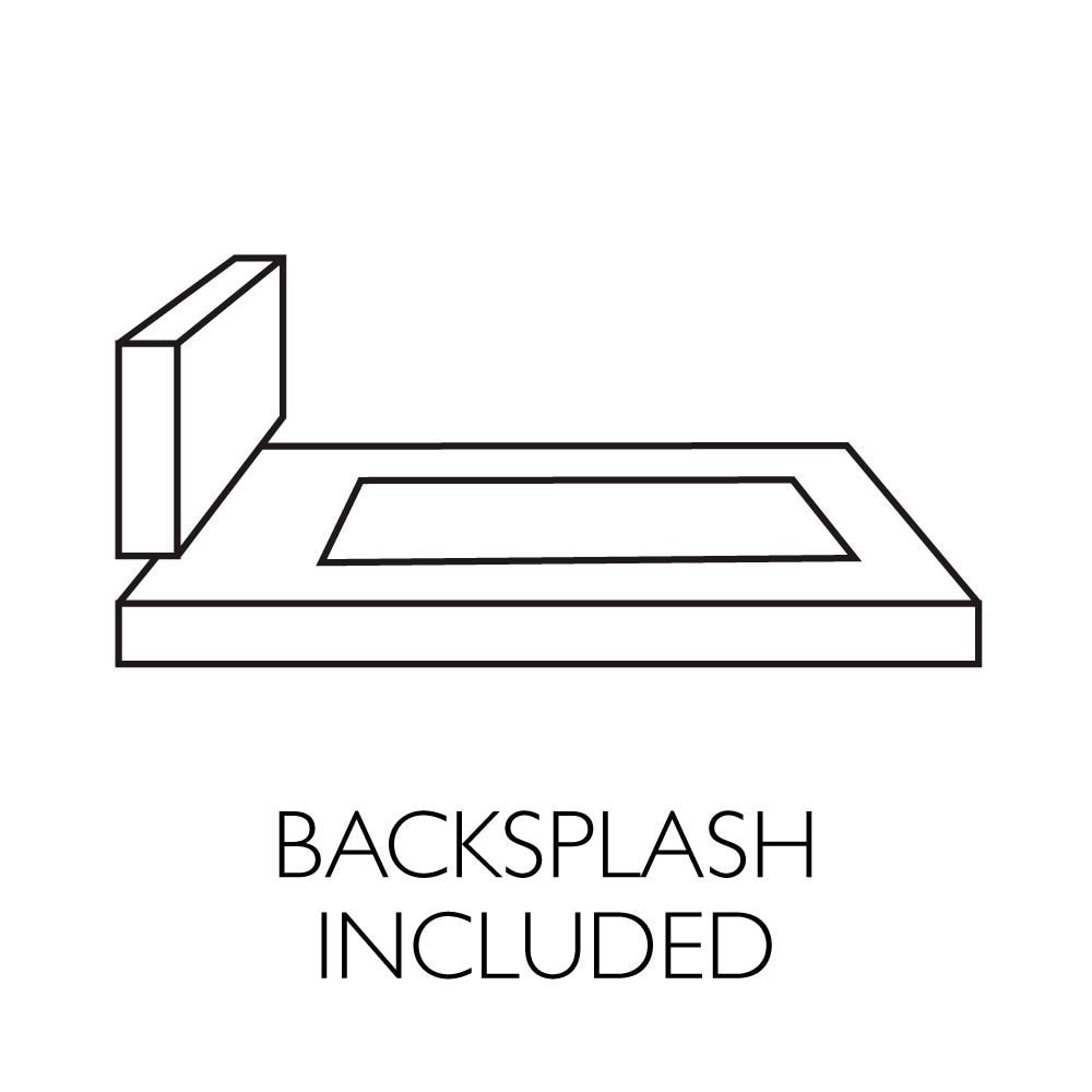 Salpicadera lateral de baño de mármol blanco sólido de 3 pulgadas de alto y 21.25 pulgadas de largo de Design House Camilla